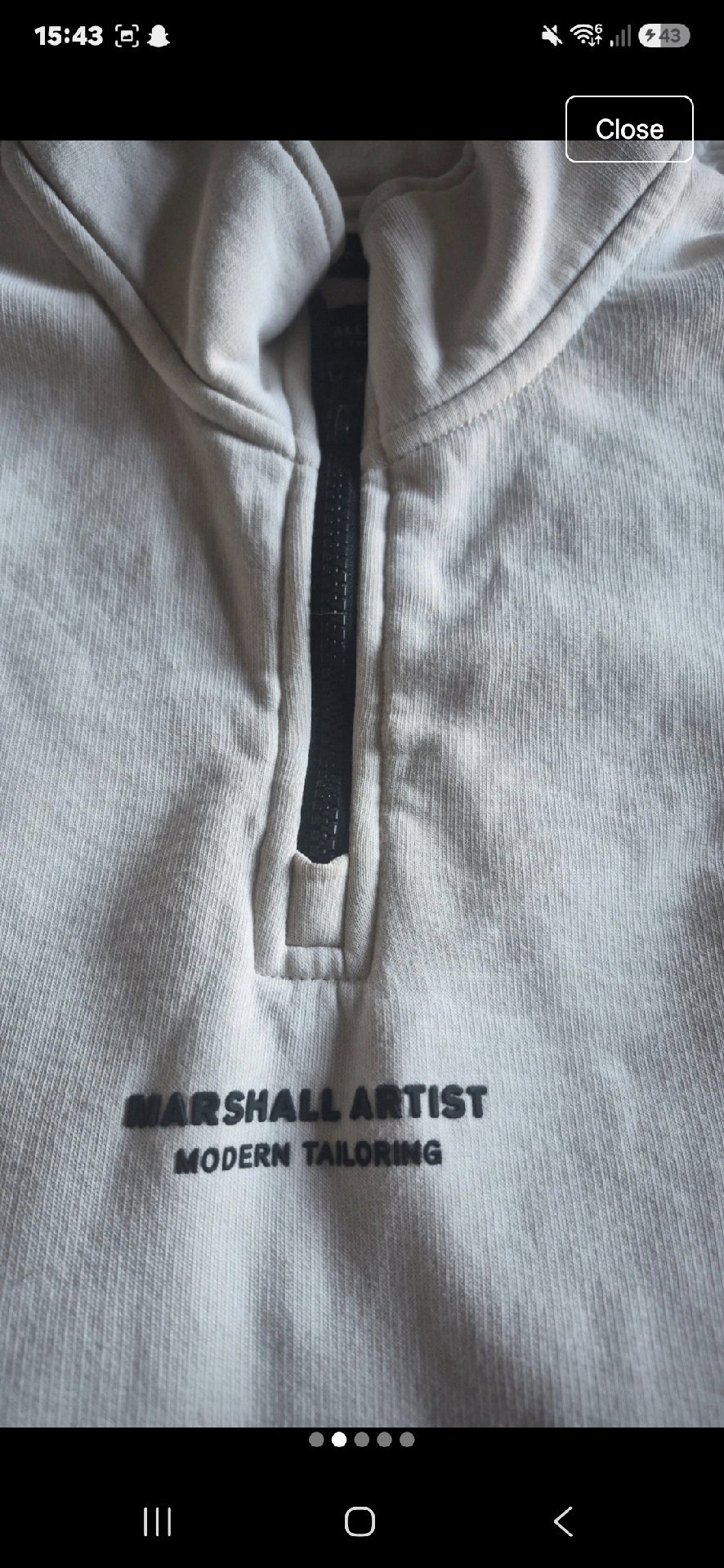 Marshall Artist Cream Half Zip Sweatshirt, Marshall Artist, S, Excellent condition — preloved on SilentSale®
