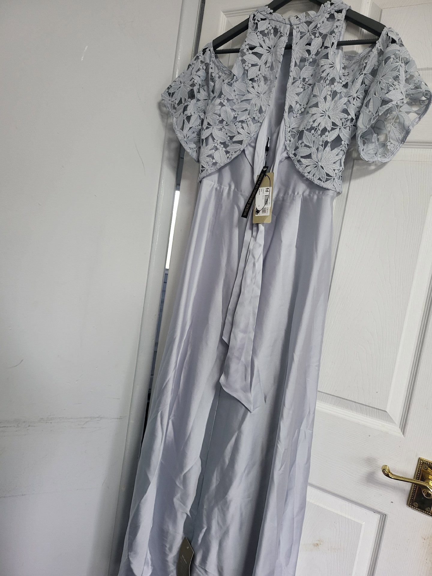 Coast Silver Lace High Low Dress – UK 12, Coast, 12, New condition — preloved on SilentSale®