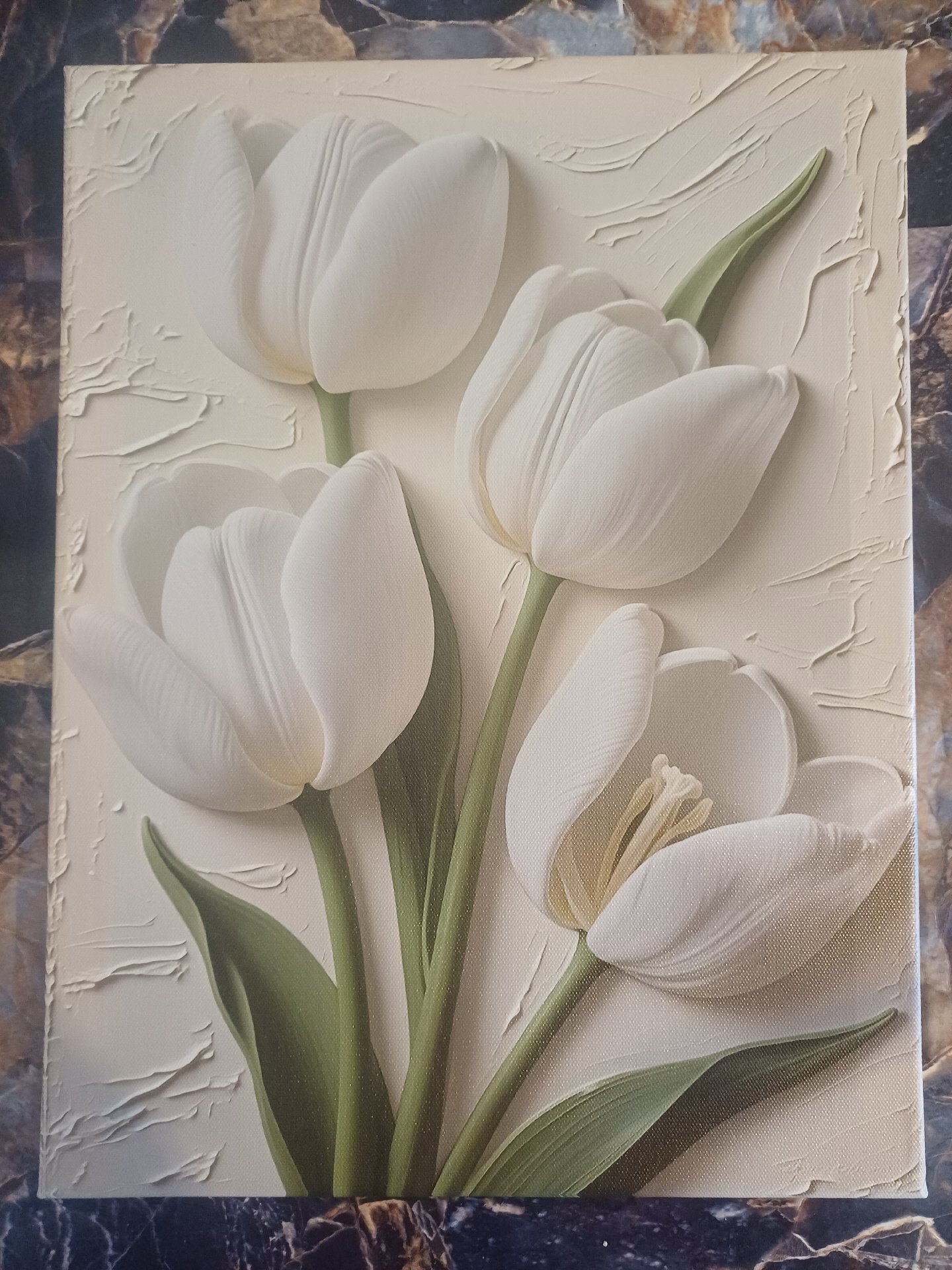 White Tulip Floral Canvas Wall Art Painting, Canvas, One Size, New condition — preloved on SilentSale®