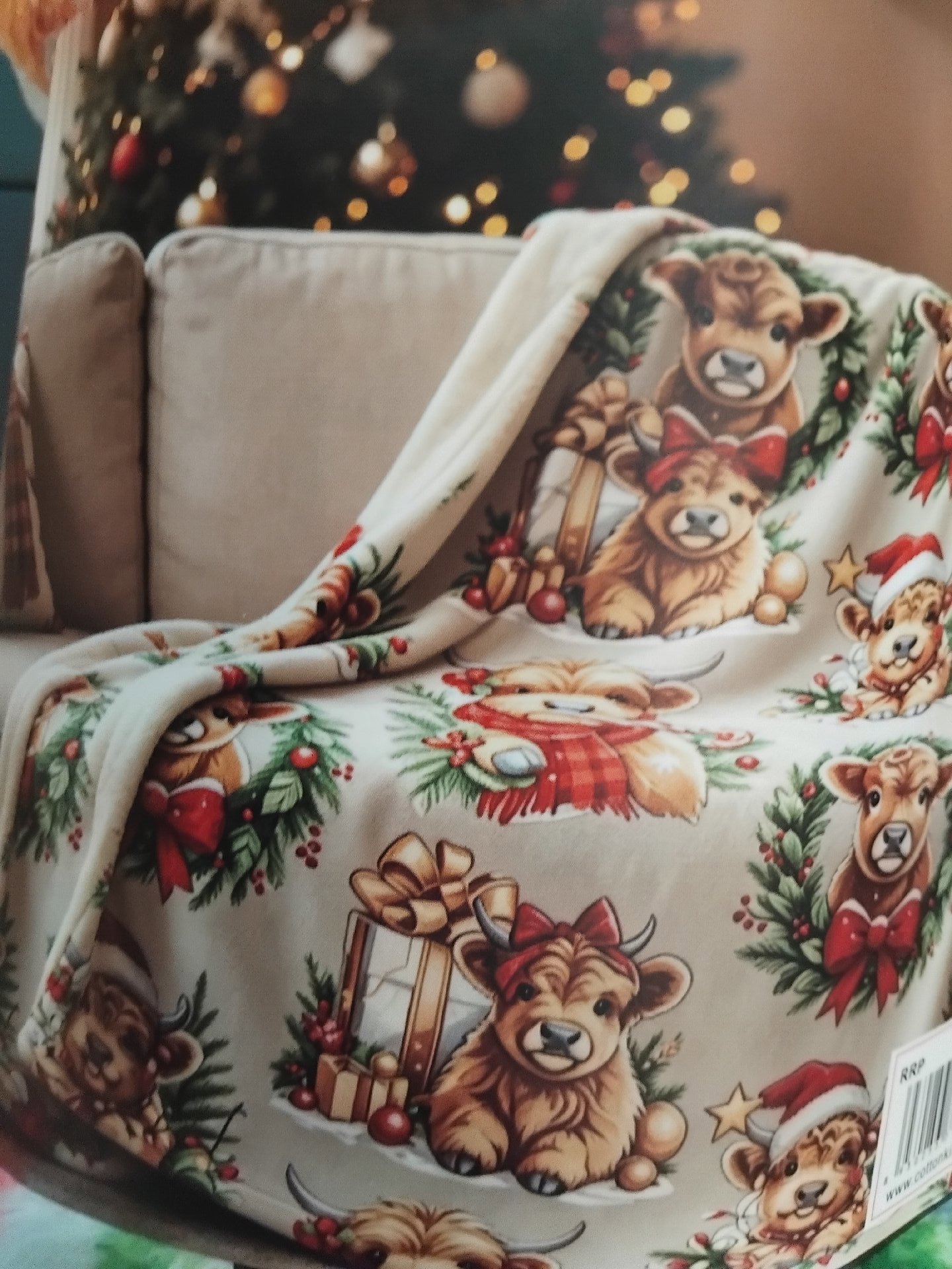 Flannel Mink Double Throw Blanket 150x200 cm highland cow Design christmas Blanket , cotton king, 150 x 200 cm, New condition — preloved on SilentSale®