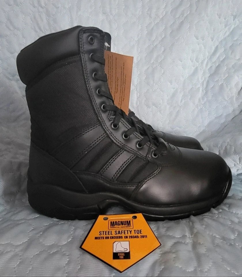 Size 8 Black magnum panther boots safety boots new, Magnum, 8, New condition — preloved on SilentSale®