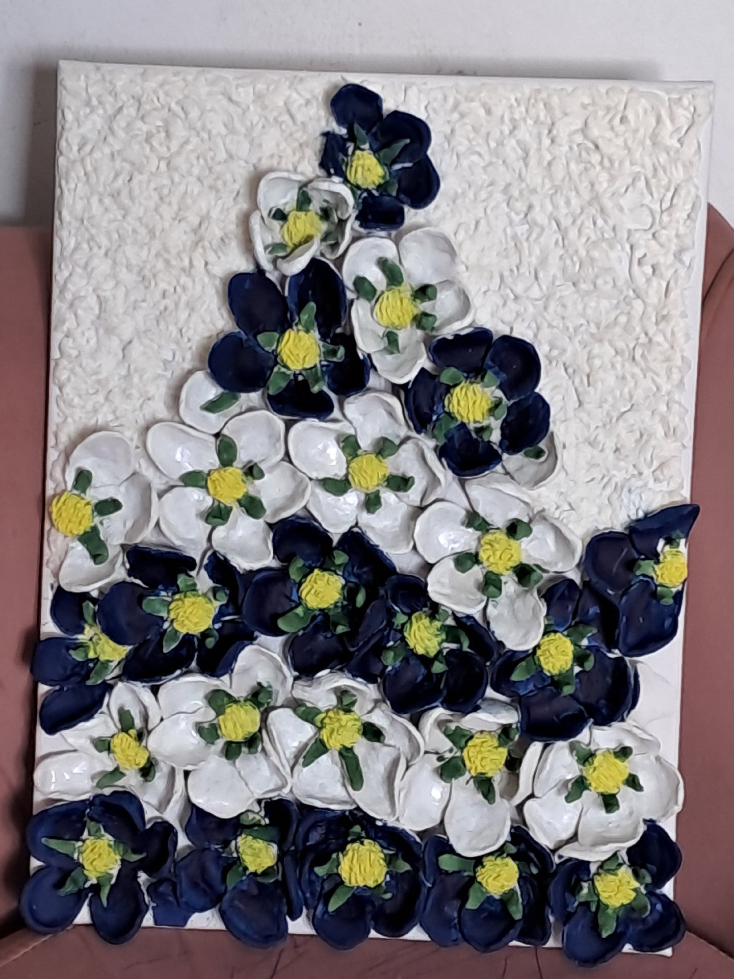 Handmade Ceramic Floral Wall Art Panel, selfmade, Medium, Excellent condition — preloved on SilentSale®