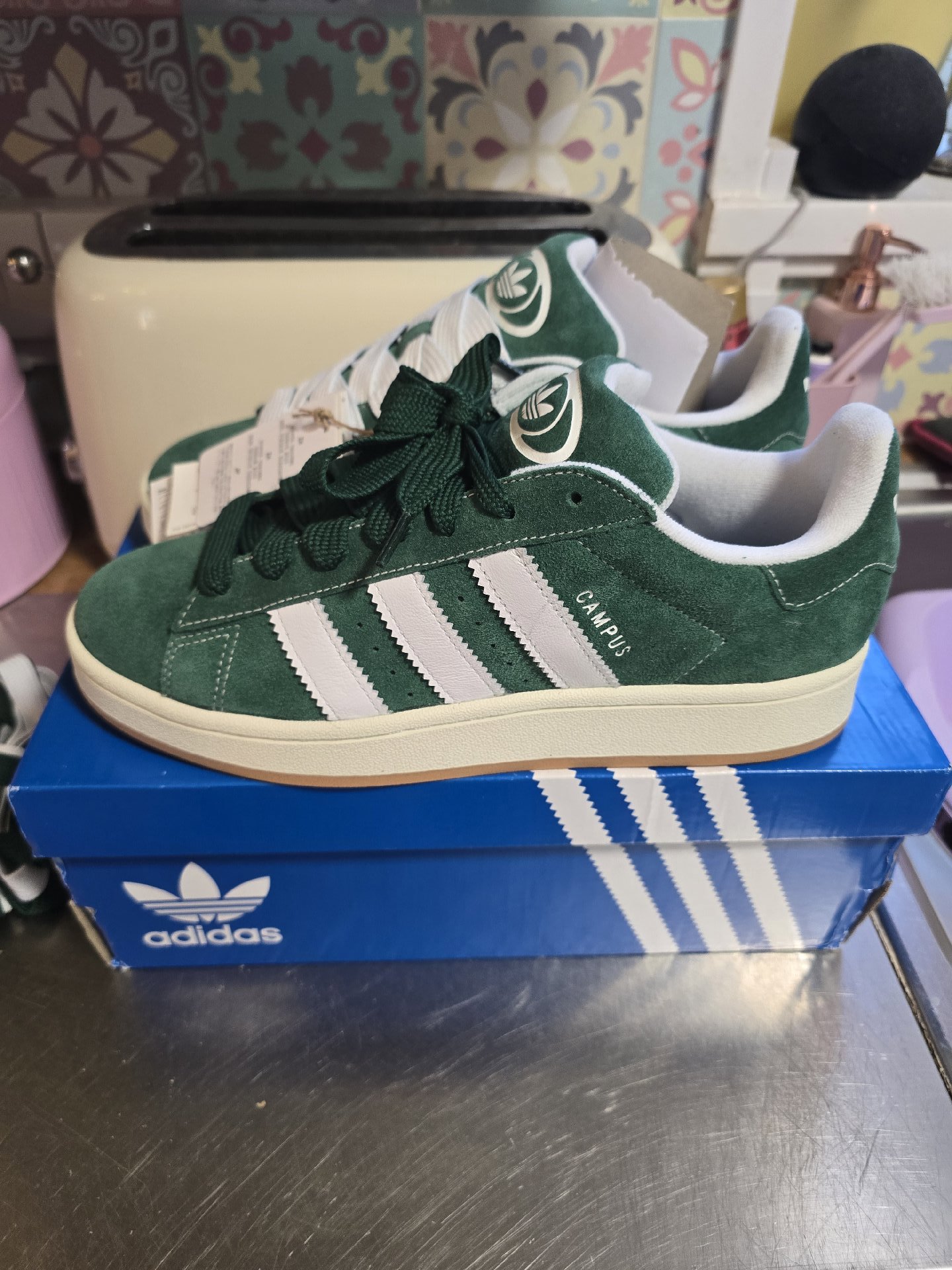 New Adidas Campus Green Suede Trainers – UK 8.5, Adidas, 8.5, New condition — preloved on SilentSale®