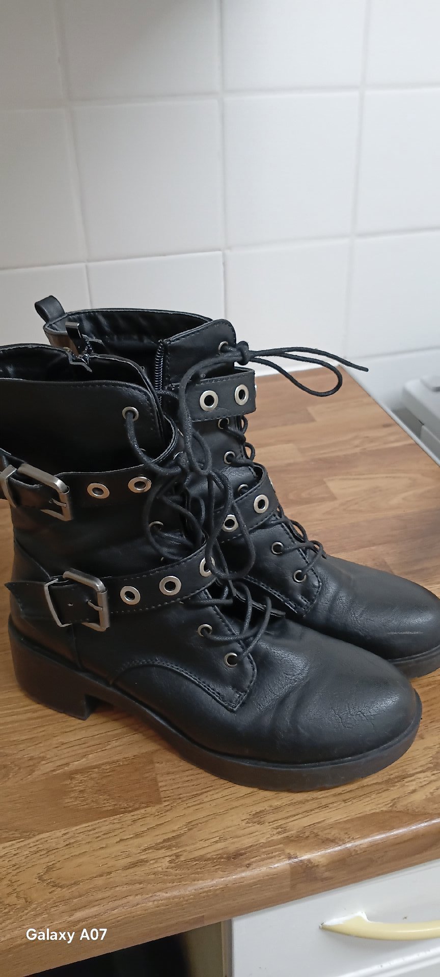 House Black Lace-Up Ankle Boots with Buckle – UK 6 / EU 39, House, 6, Good condition — preloved on SilentSale®