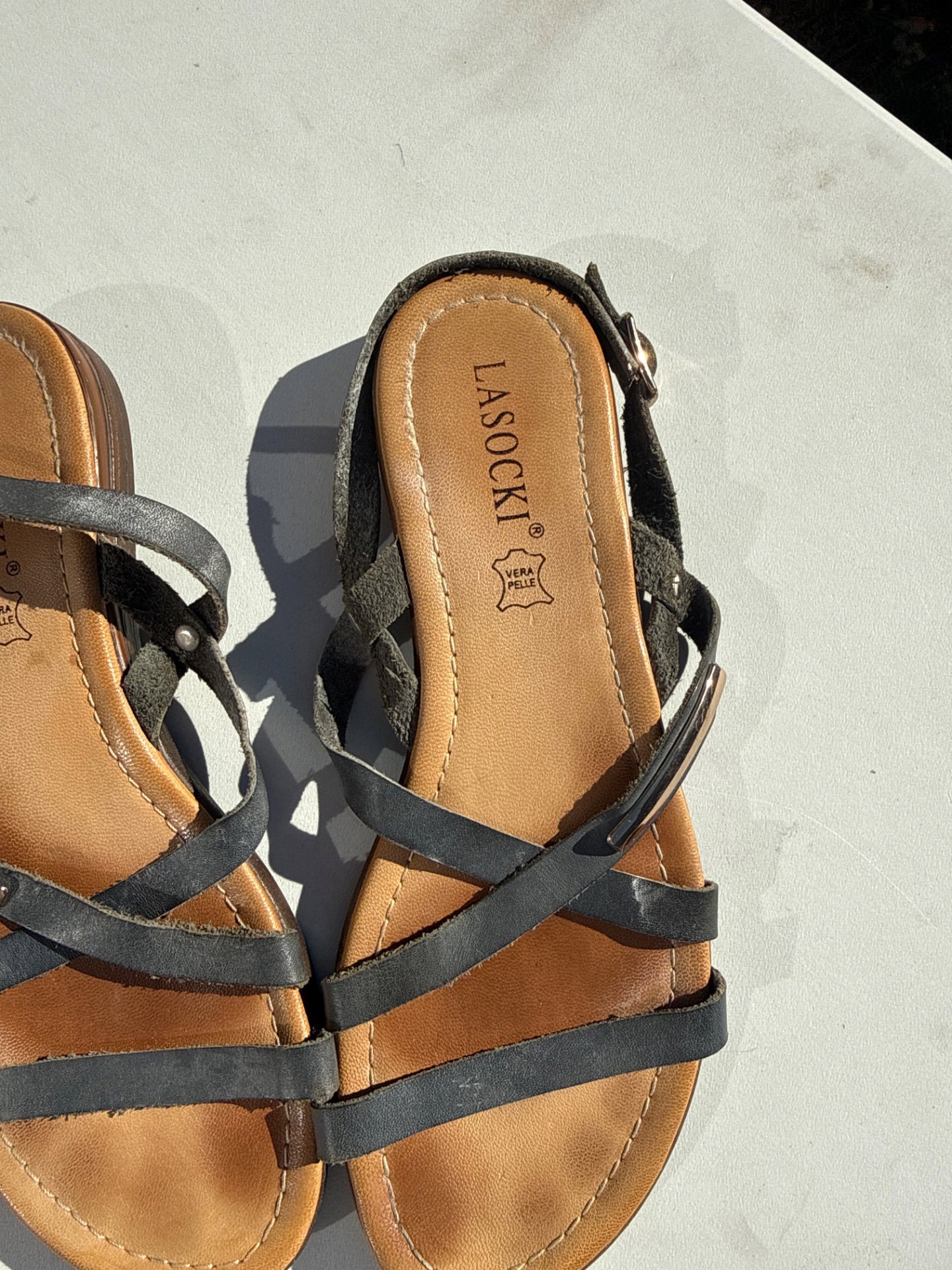 Lasocki Black Leather Strappy Sandals – Size 39, Lasocki, 39, Excellent condition — preloved on SilentSale®