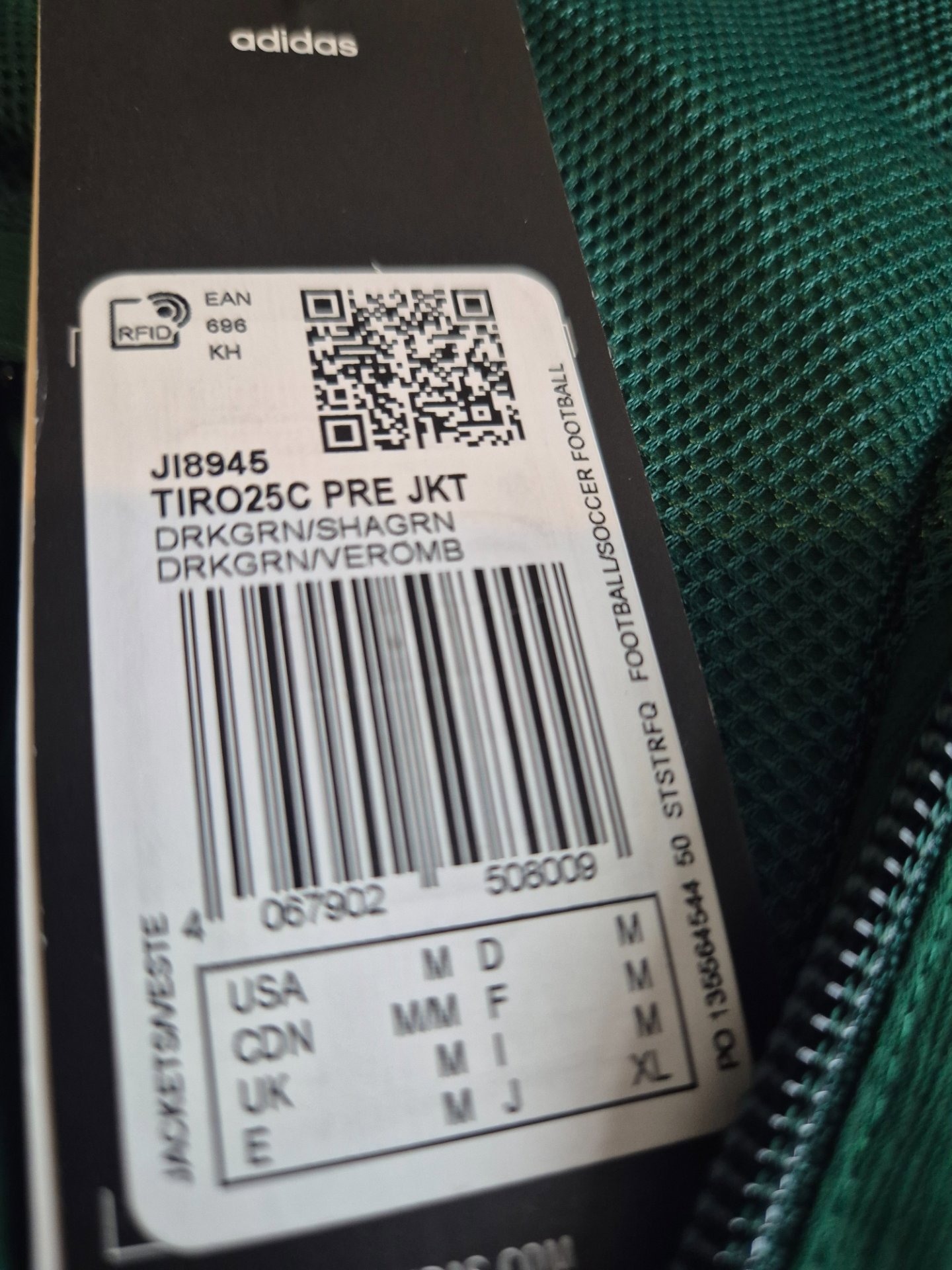 Adidas Green Lightweight Track Jacket – UK M, Adidas, M, New condition — preloved on SilentSale®