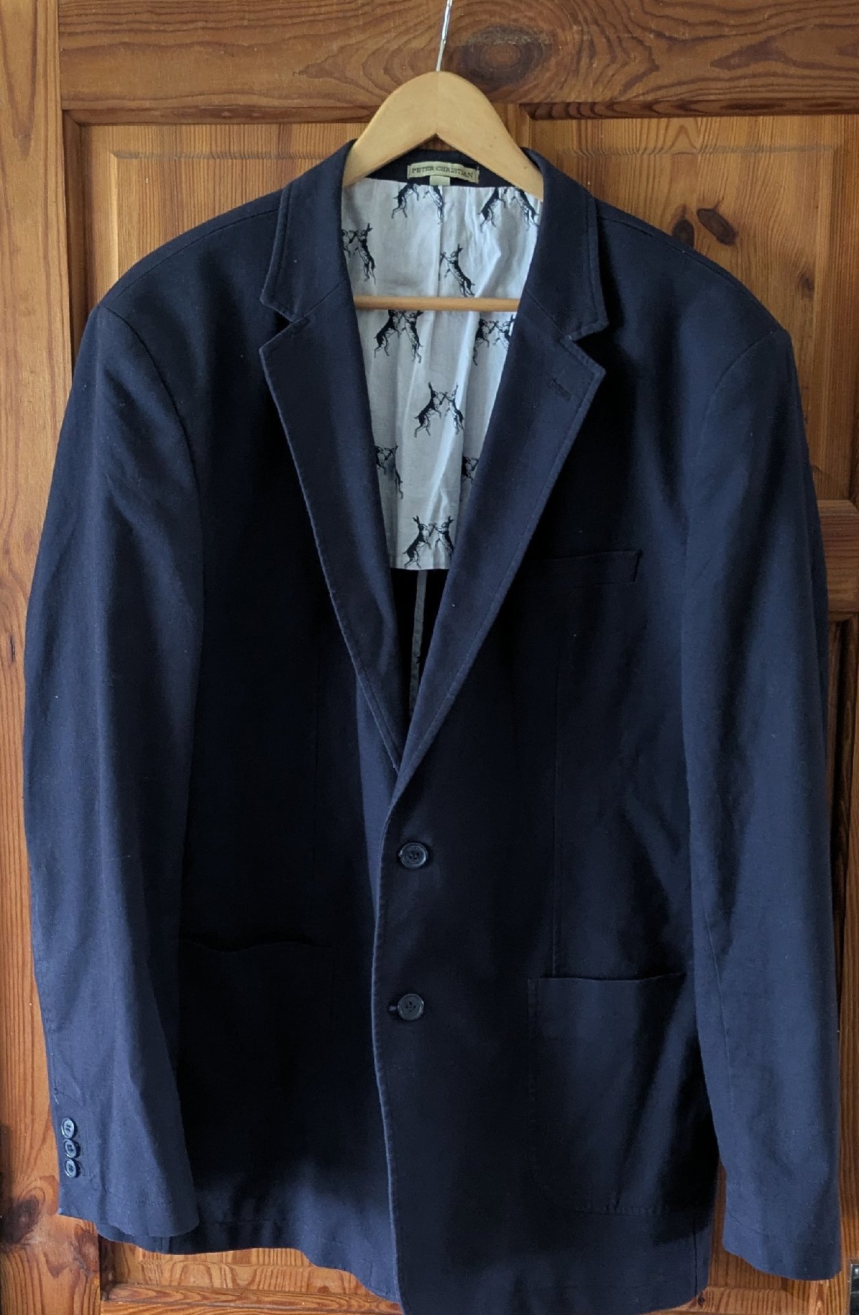 Peter Christian Navy Cotton Blazer Jacket – 50R, Peter Christian, 50R, Excellent condition — preloved on SilentSale®