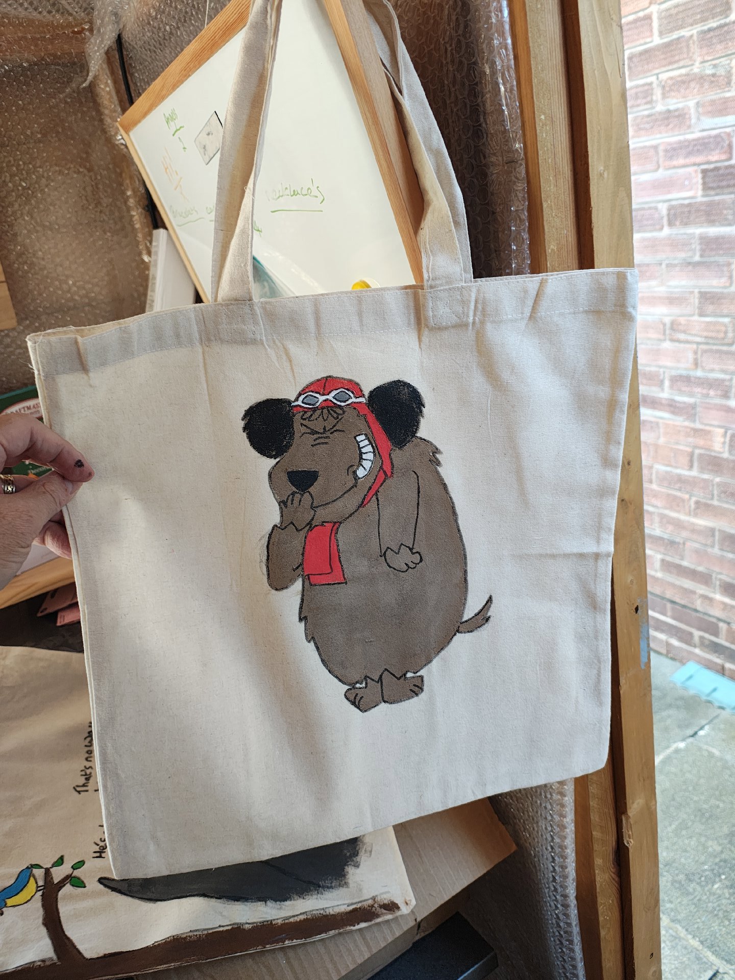 Canvas Tote Bag with Cartoon Dog Print, Unbranded, Tote, New condition — preloved on SilentSale®