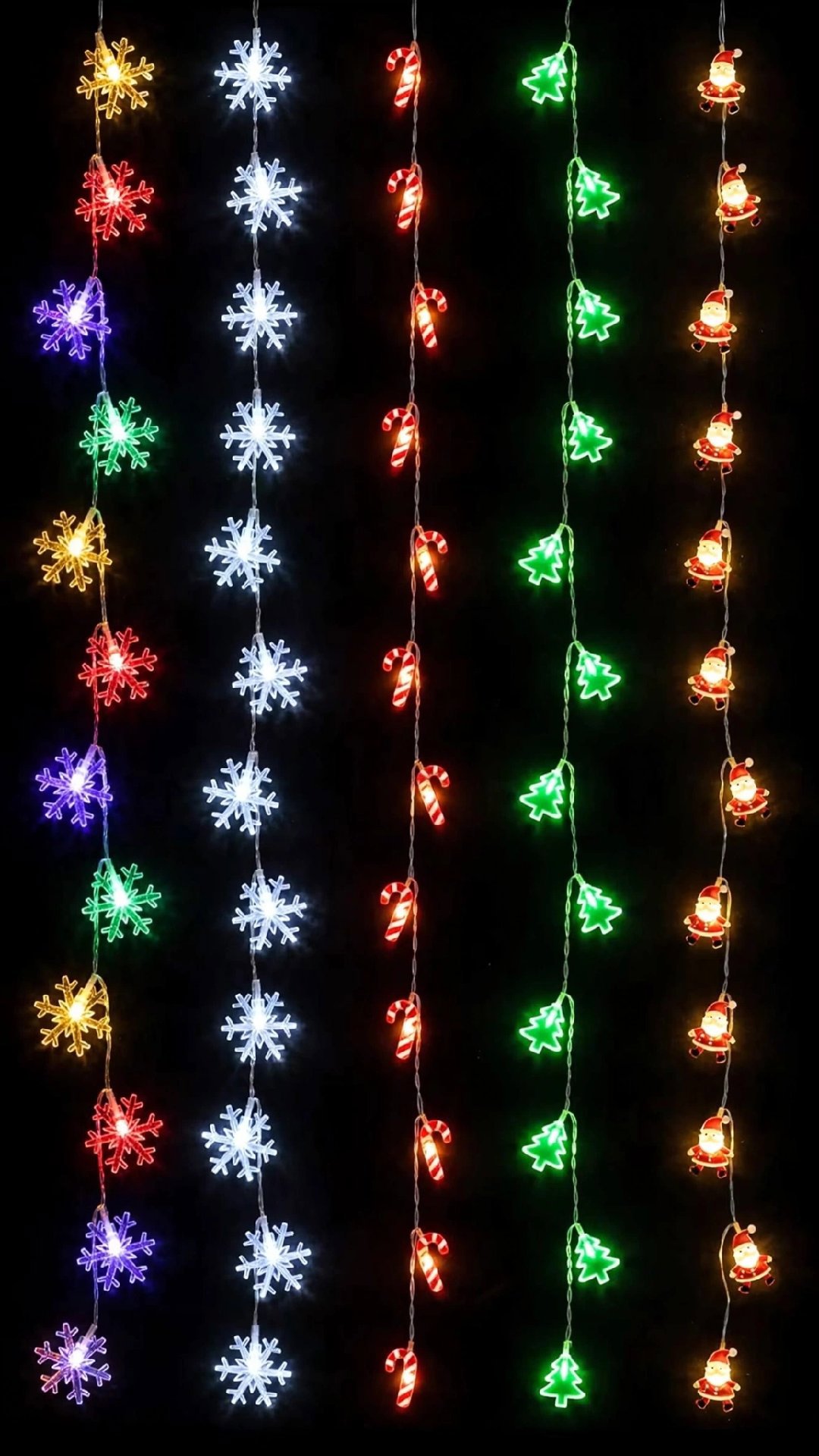 Christmas LED String Lights Set with Snowflakes, Santa, Candy Cane & Tree, Unbranded, A, New condition — preloved on SilentSale®