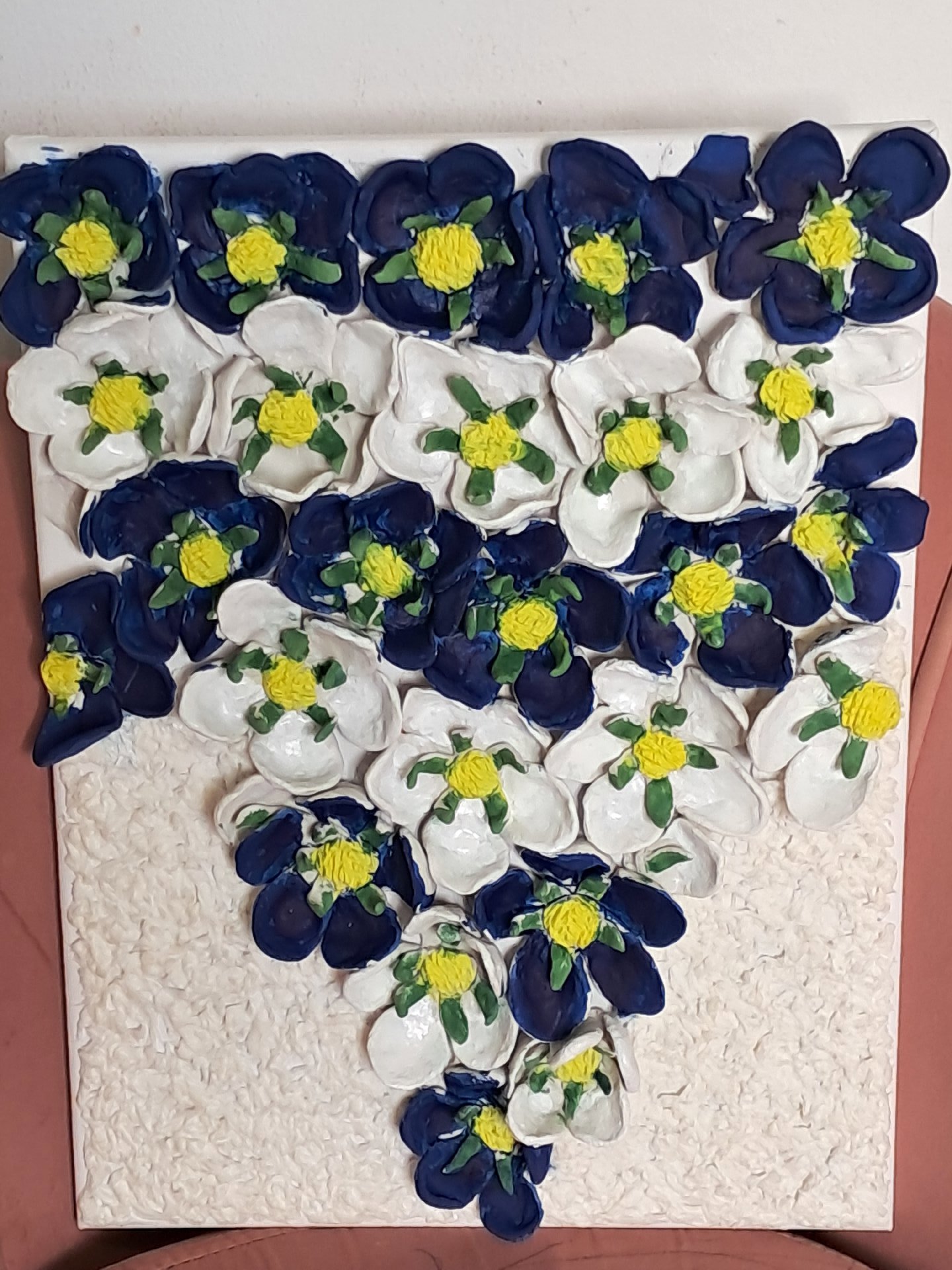 Handmade Ceramic Floral Wall Art Panel, selfmade, Medium, Excellent condition — preloved on SilentSale®