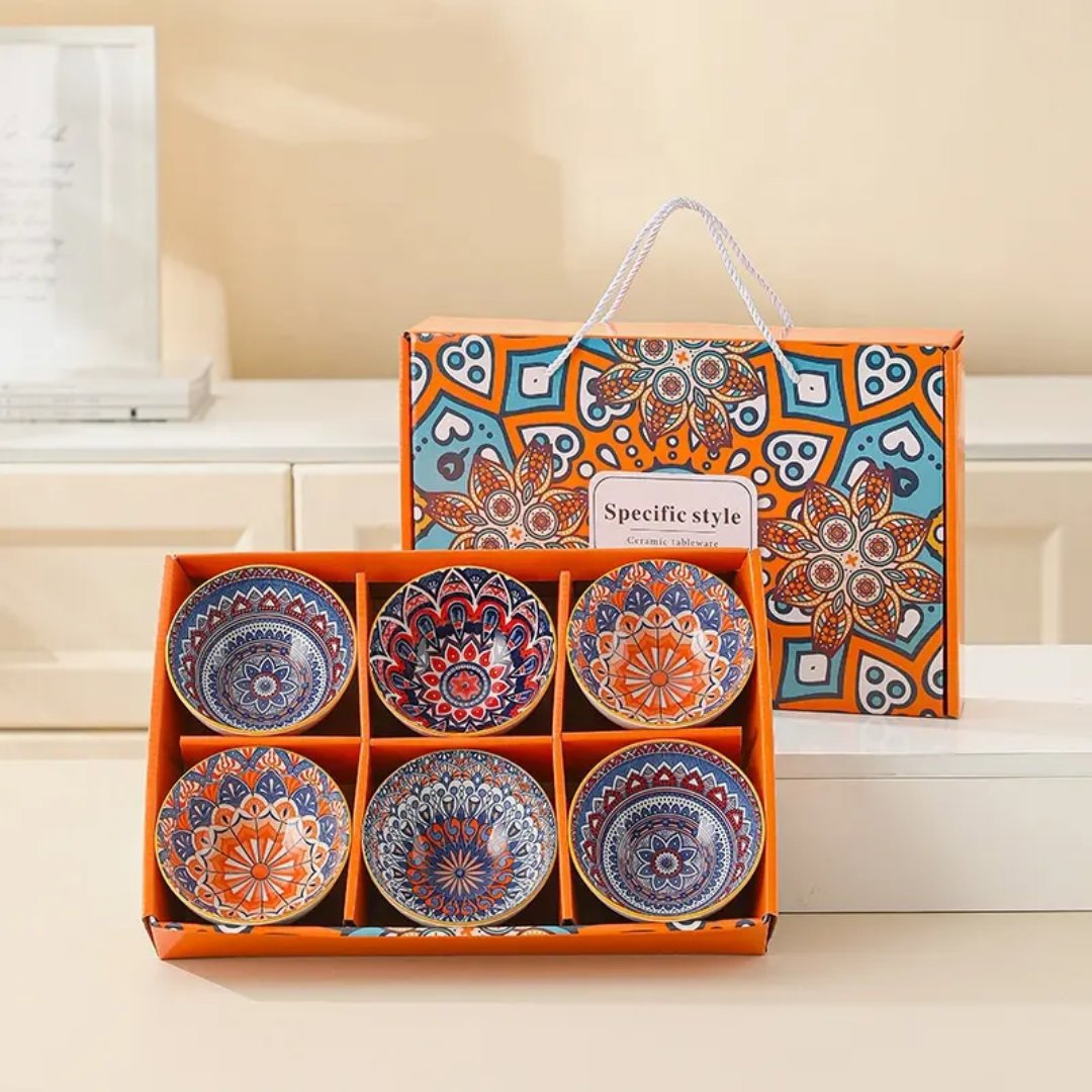 Specific Style Ceramic Tableware Set with Decorative Bowls and Plate 6 piece , Specific Style, One Size, New condition — preloved on SilentSale®