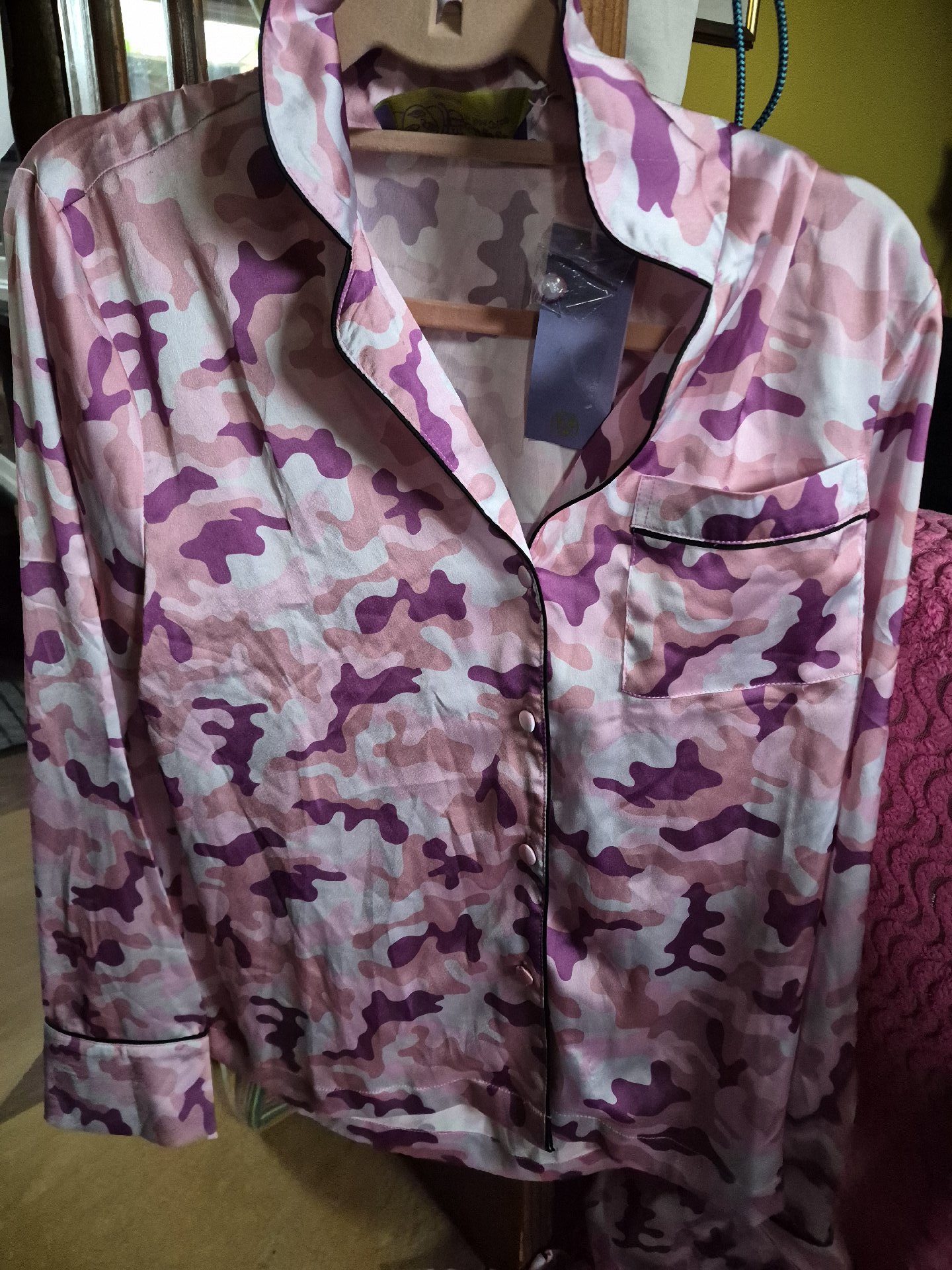 Pink Camouflage Print Satin Pyjama Set, I'm Sorry by Petra Collins, M, New condition — preloved on SilentSale®