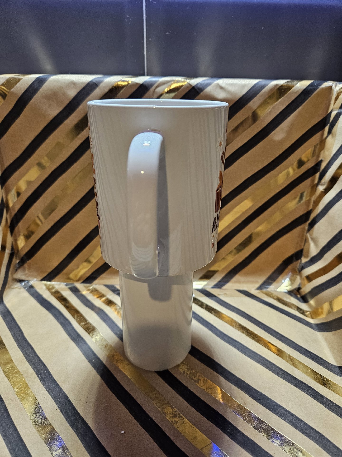 White Ceramic Coffee Mug with Coffee Print, Unbranded, One Size, New condition — preloved on SilentSale®