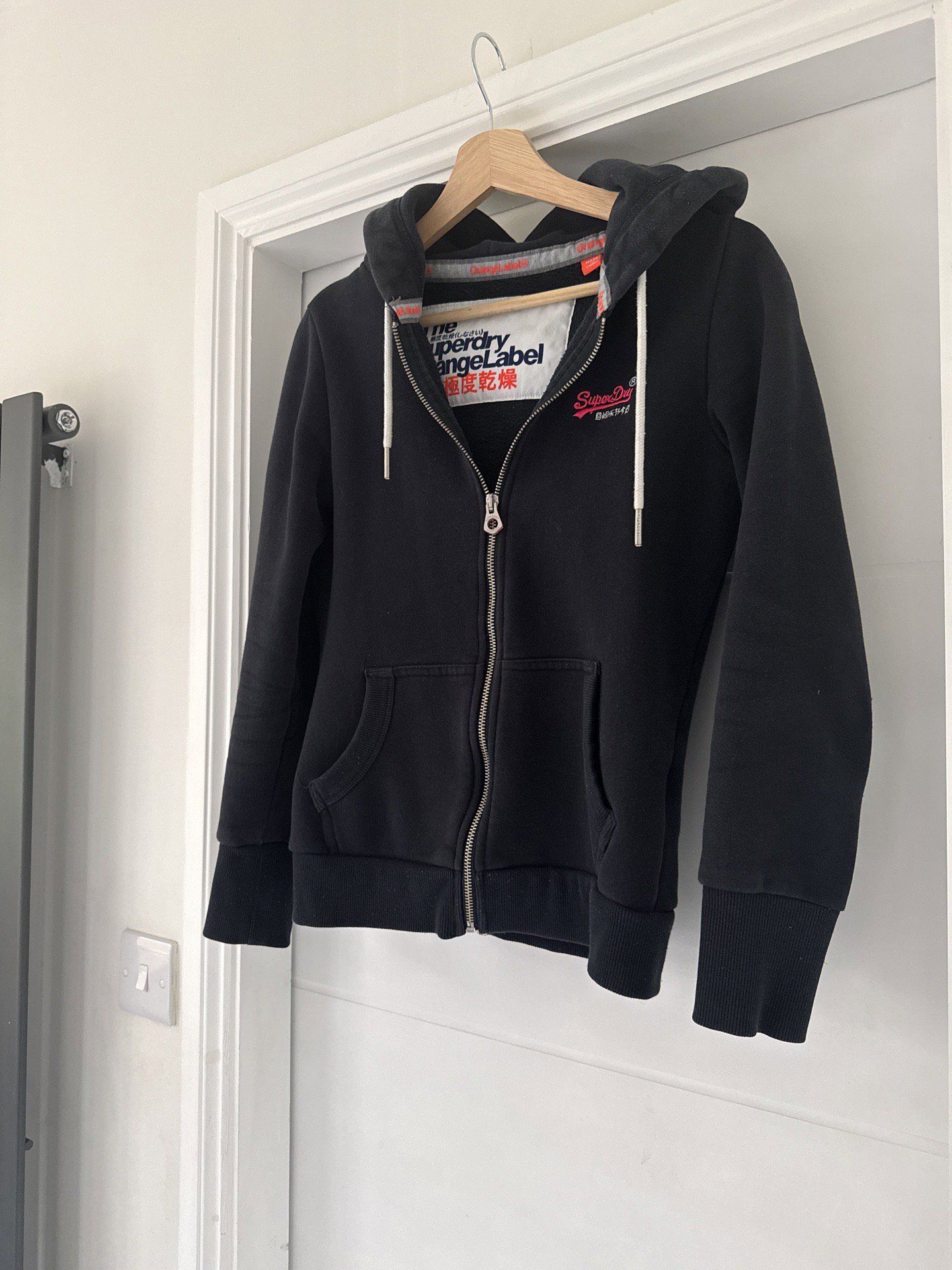 Superdry Orange Label Navy Blue Zip Hoodie – UK 8, Superdry, 8, Excellent condition — preloved on SilentSale®