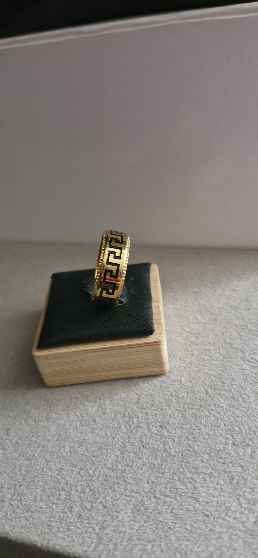 Gold Tone Greek Key Pattern Ring 19mm, Gold Tone, One Size, New condition — preloved on SilentSale®