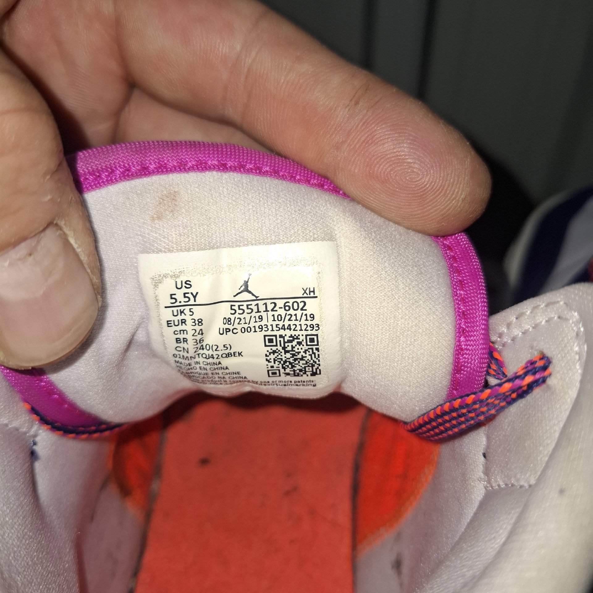 Air Jordan 1 Mid White Purple Pink Trainers – UK 5, Jordan, 5, Excellent condition — preloved on SilentSale®