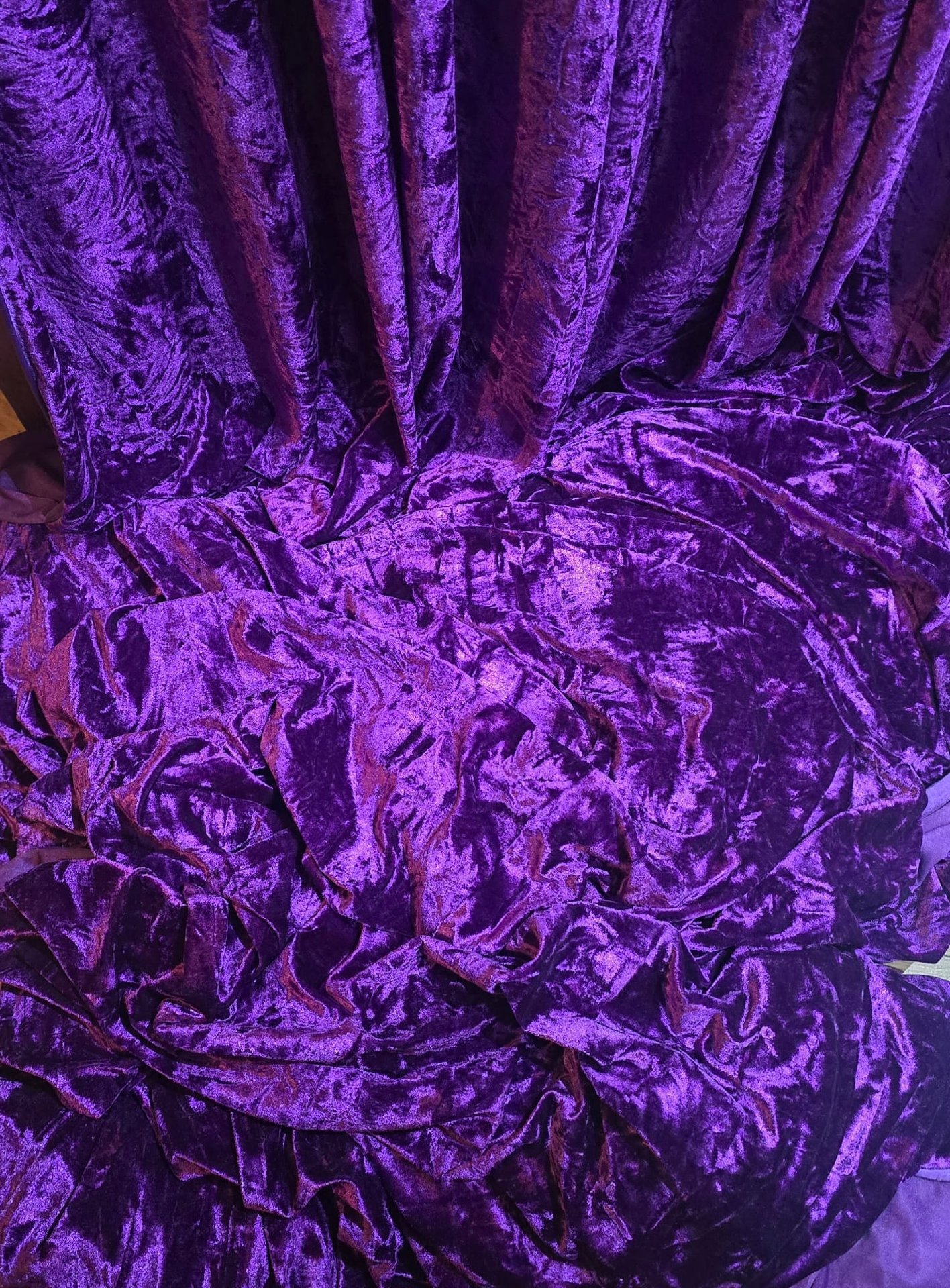 Purple Crushed Velvet Curtain Fabric, Velvet, One Size, Excellent condition — preloved on SilentSale®