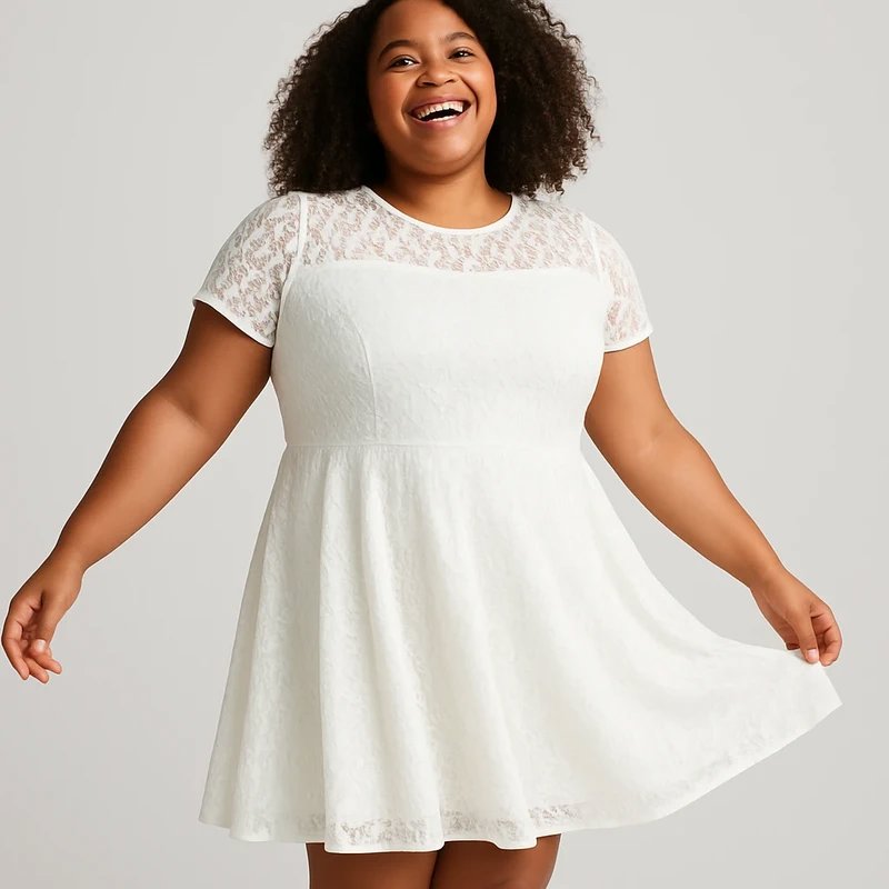 White Lace Skater Dress – Size XXXL, Unbranded, XXXL, New condition — preloved on SilentSale®