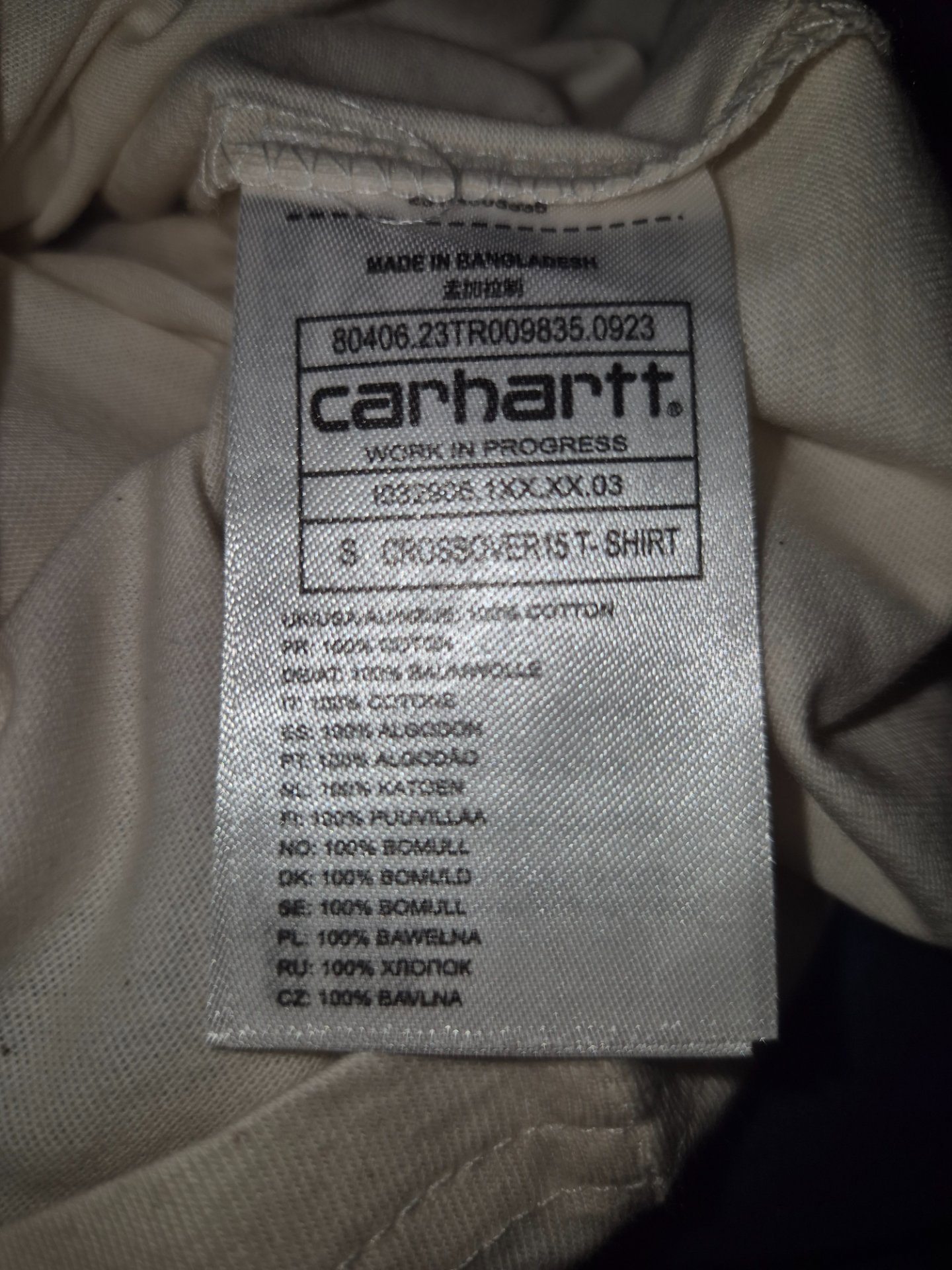 Carhartt Cream Original Fit Logo T-Shirt – Size S, Carhartt, S, New condition — preloved on SilentSale®