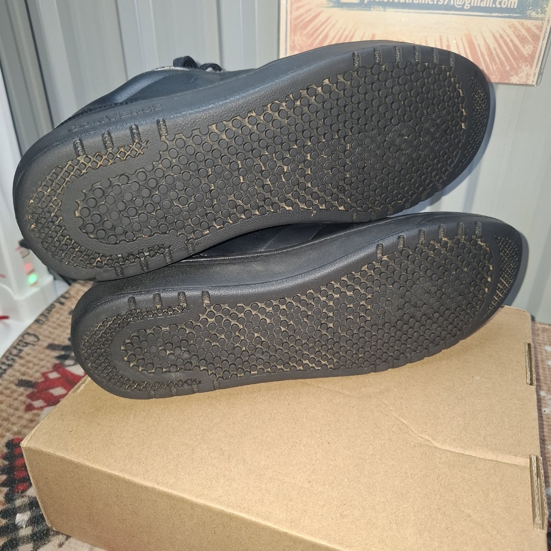 Converse Black Leather Trainers, Converse, 6, Excellent condition — preloved on SilentSale®
