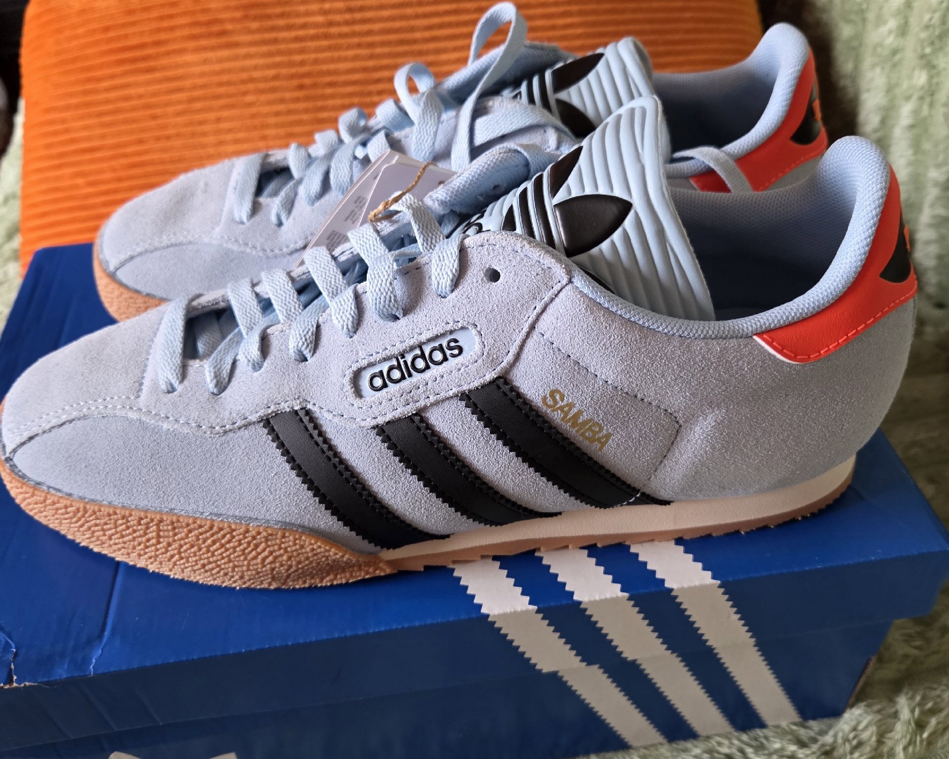 Adidas Samba Light Blue Suede Trainers – UK 9, Adidas, 9, New condition — preloved on SilentSale®