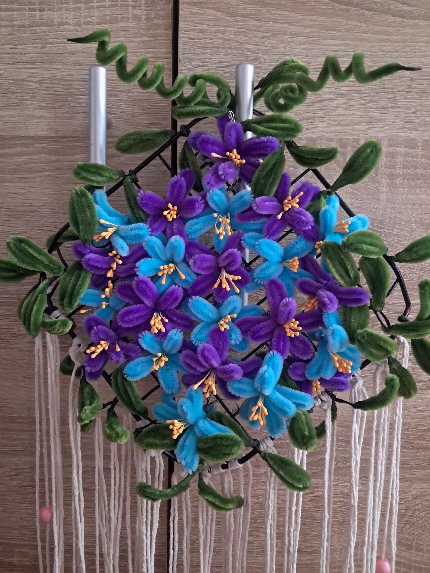 Handmade Floral Dreamcatcher Wall Hanging with LED Lights, selfmade, One Size, Excellent condition — preloved on SilentSale®
