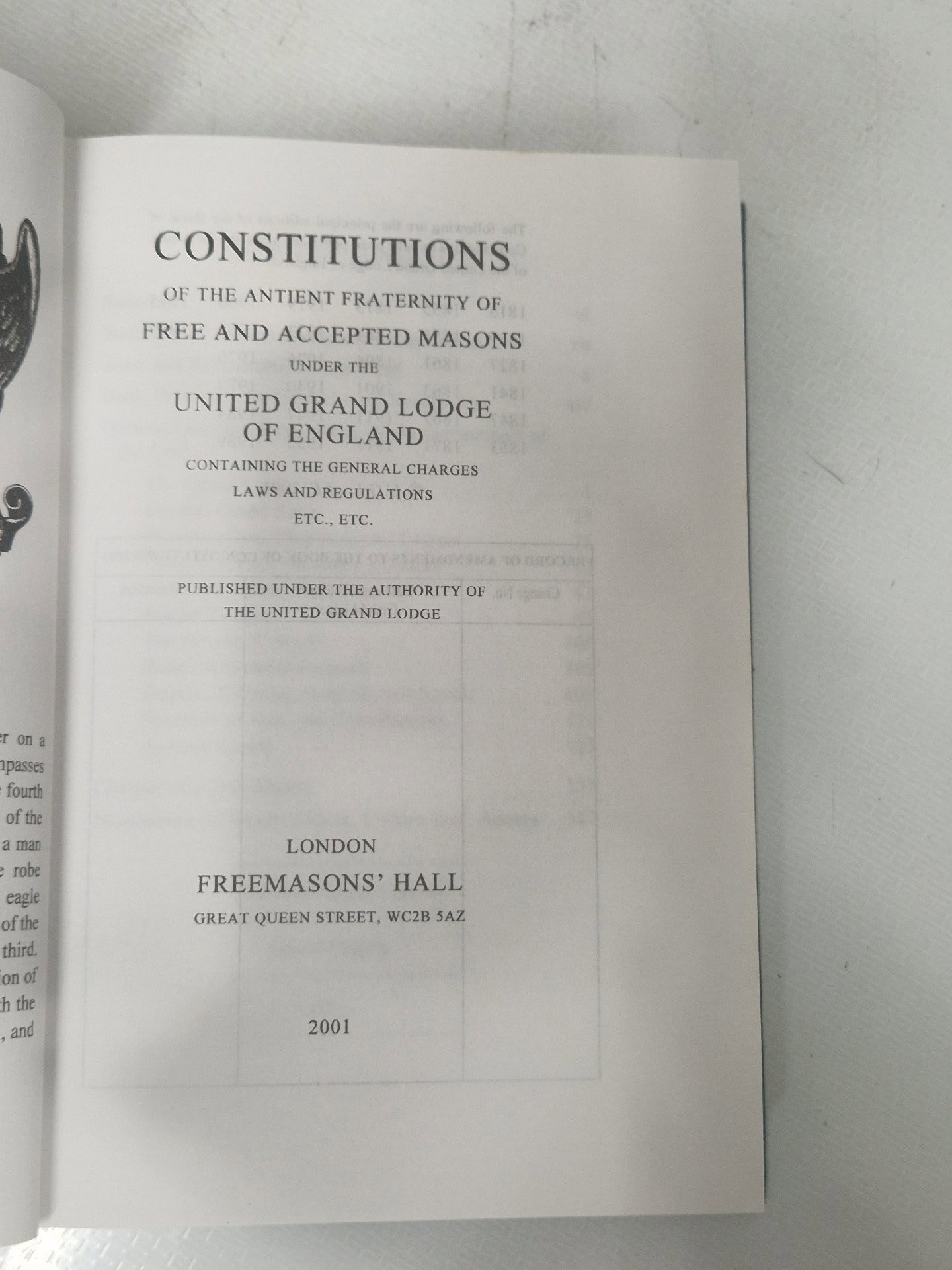 United Grand Lodge of England Constitutions Book 2001, Lodge, One Size, Good condition — preloved on SilentSale®