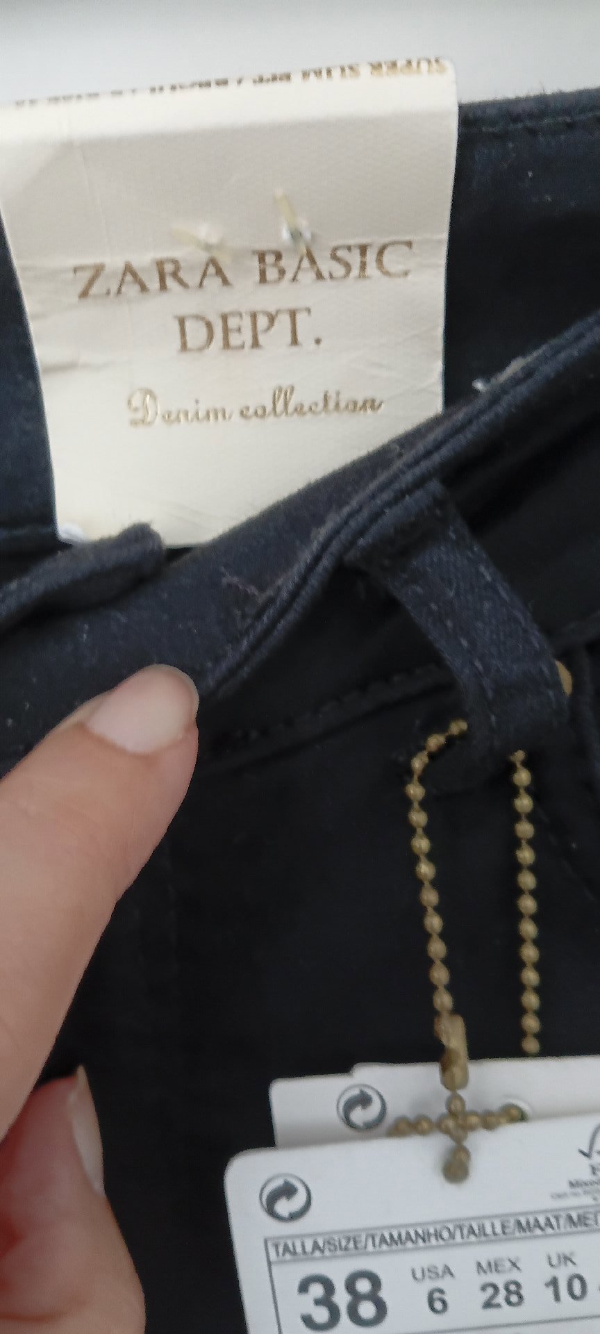 Zara Basic Dept. Black Denim Skinny Jeans – UK 10, Zara, 10, New condition — preloved on SilentSale®