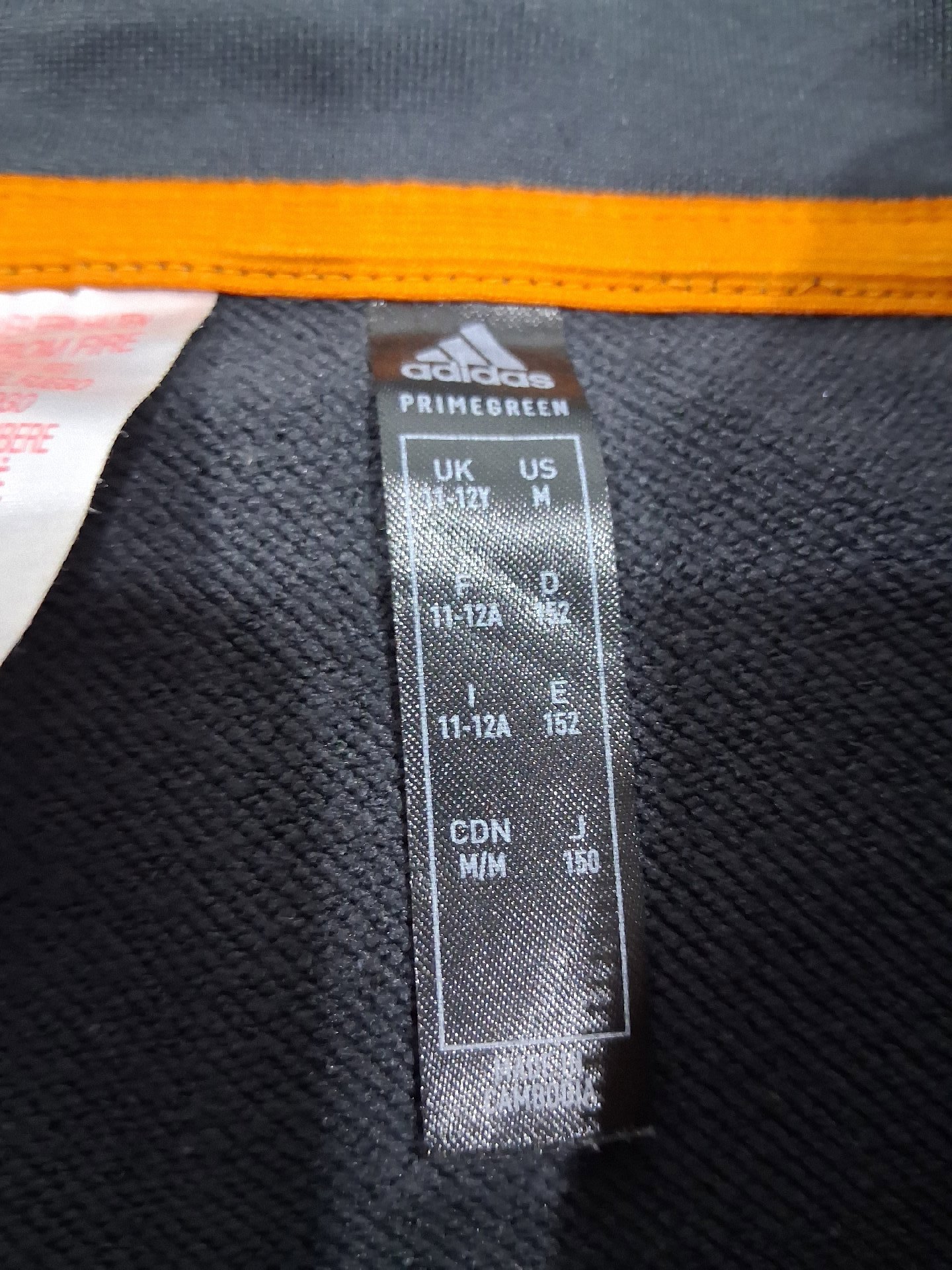 Adidas Black and Orange Zip-Up Jacket – UK 11-12Y, Adidas, 11-12 years, Excellent condition — preloved on SilentSale®