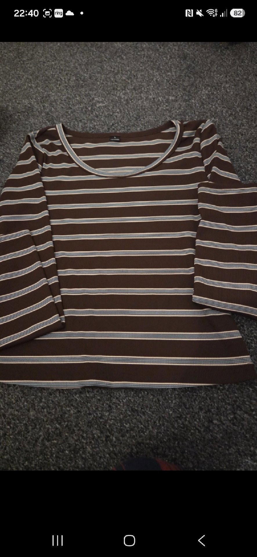 Brown Striped Long Sleeve Top, H&M, 12, New condition — preloved on SilentSale®