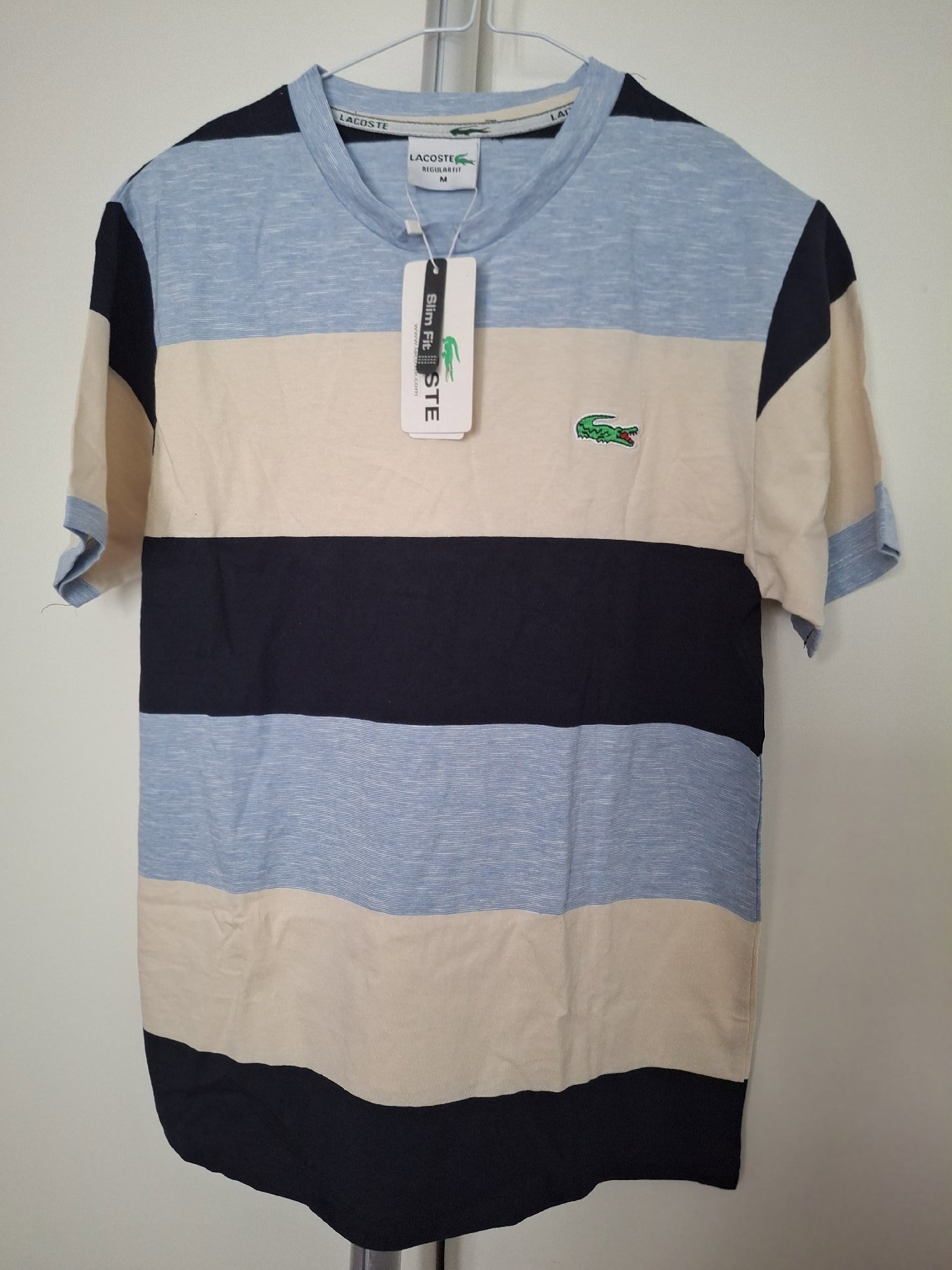 Lacoste Slim Fit Striped T-Shirt – Size M, Lacoste, M, New condition — preloved on SilentSale®