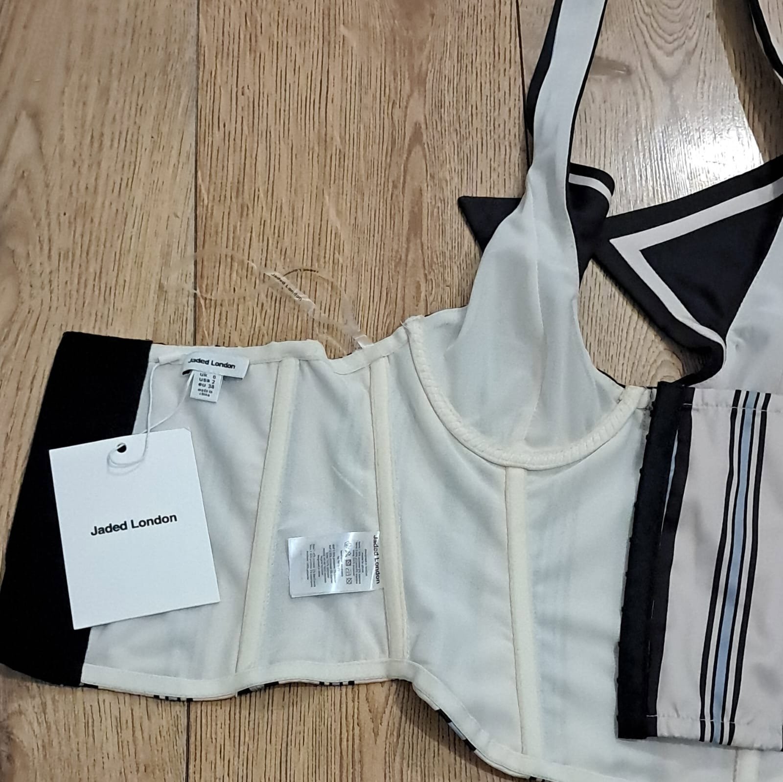 Jaded London Striped Corset Top with Hook Closure, Jaded London, XS, New condition — preloved on SilentSale®