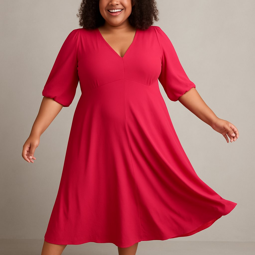 JD Williams Raspberry V-Neck Midi Dress – Size 14, JD Williams, 14, New condition — preloved on SilentSale®
