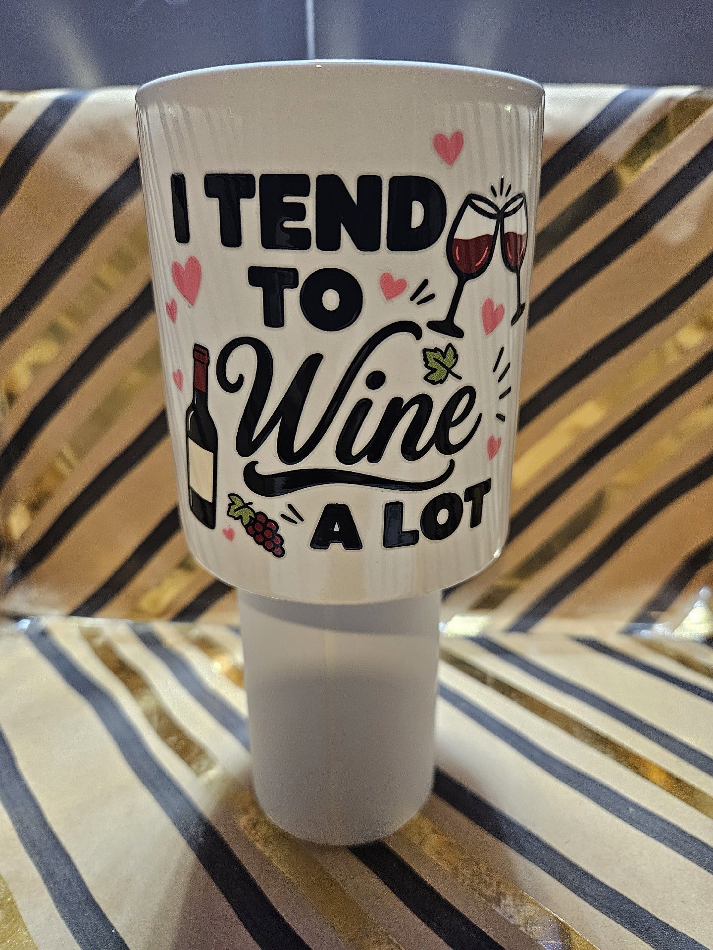 Novelty Wine Themed Mug with Car Cup Holder Base, Unbranded, One Size, New condition — preloved on SilentSale®