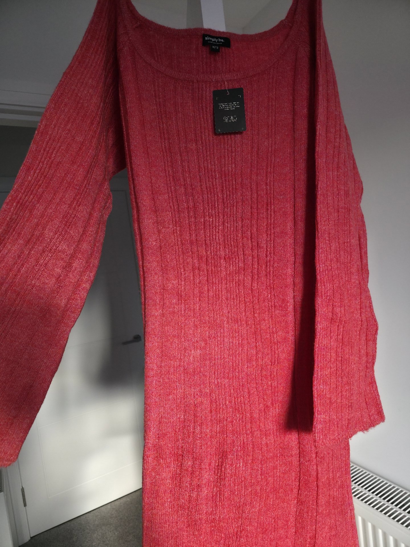 Warehouse Pink Ribbed Knit Dress – Size XXL, ASOS Design, XXL, New condition — preloved on SilentSale®