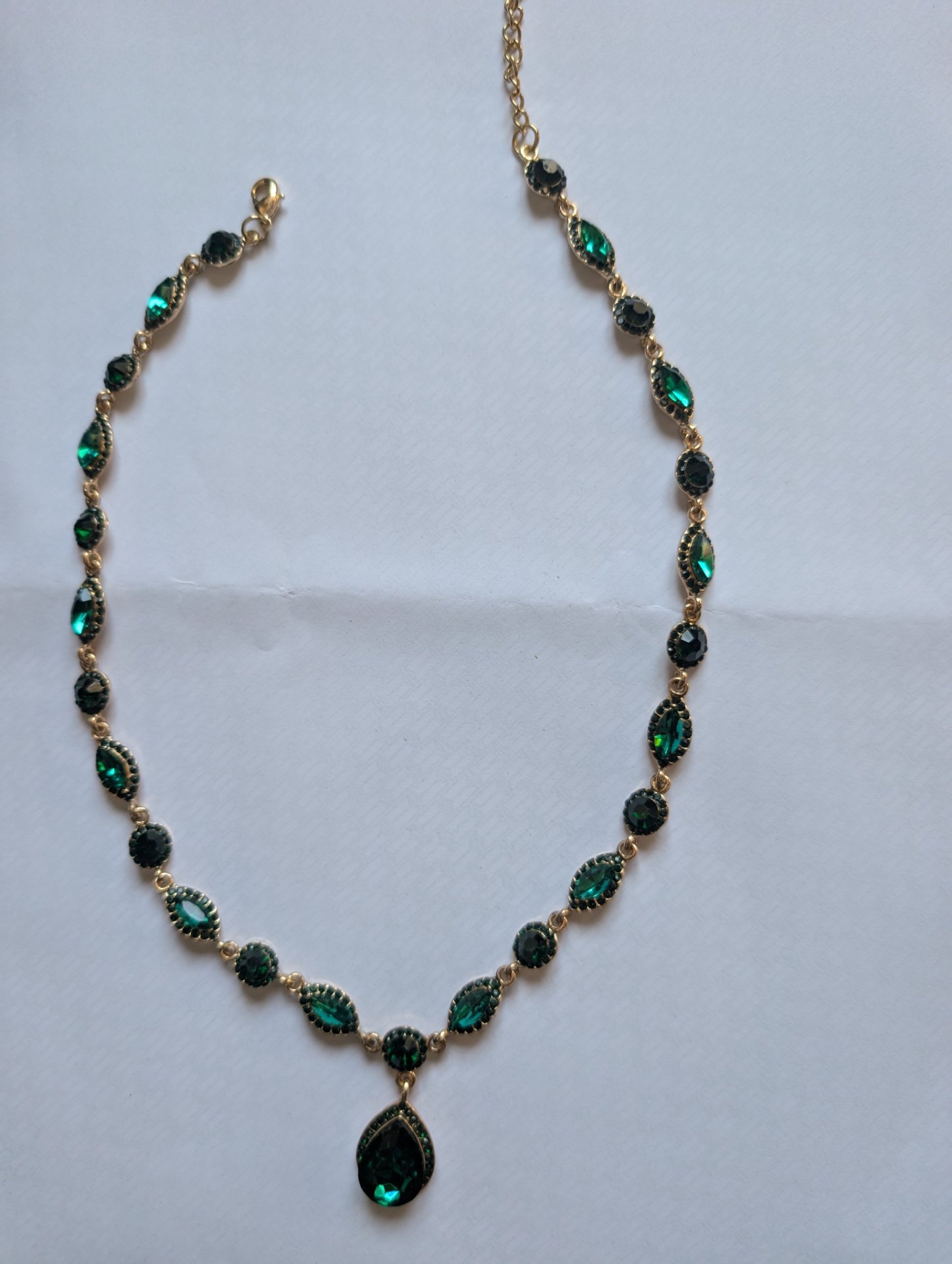 Brilove Green Crystal Necklace and Earrings Set, BriLove, One Size, Excellent condition — preloved on SilentSale®
