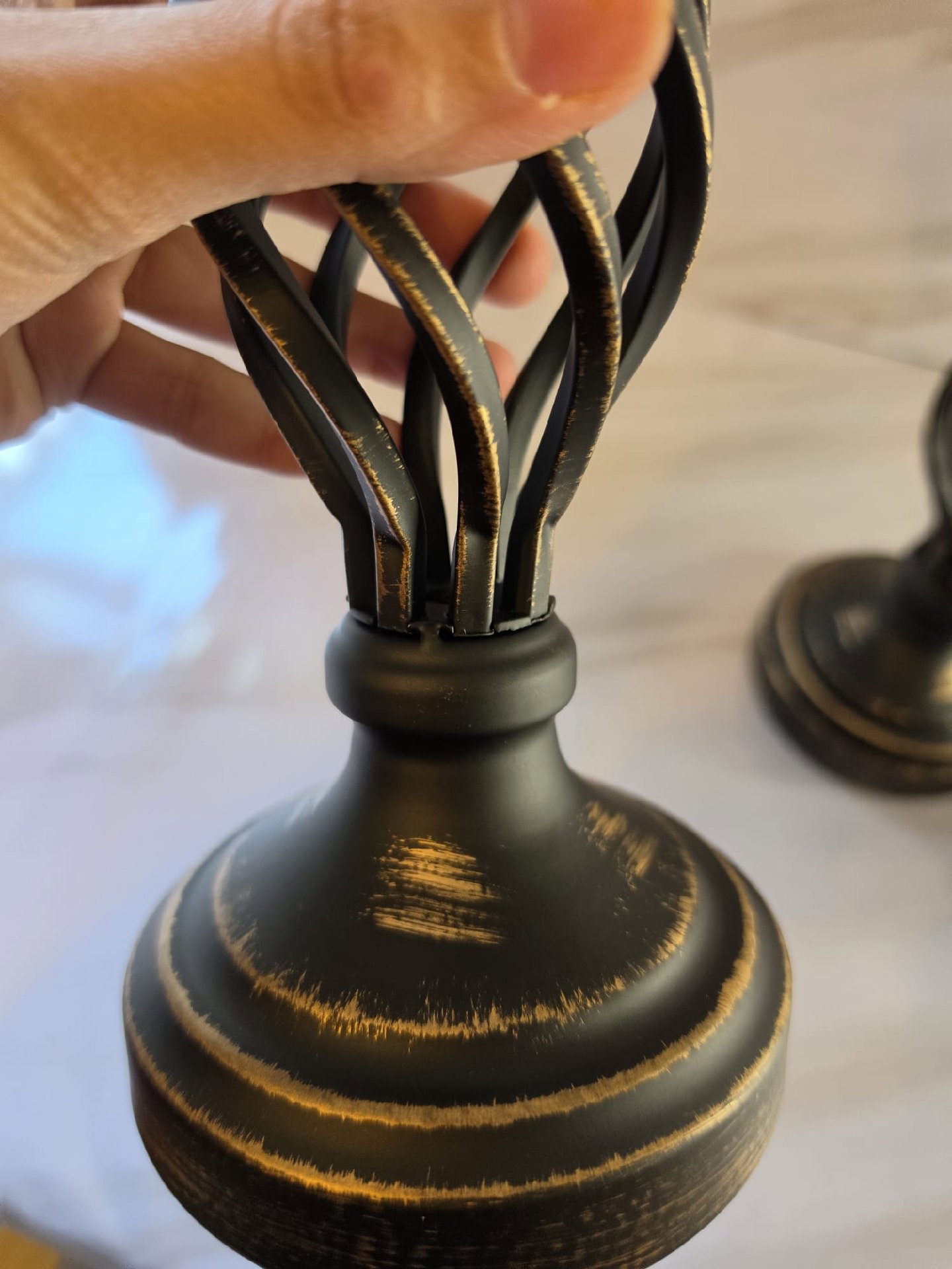 Set of 3 Black Metal Decorative Candle Holders with Yellow LED Candles, Unbranded, One Size, New condition — preloved on SilentSale®