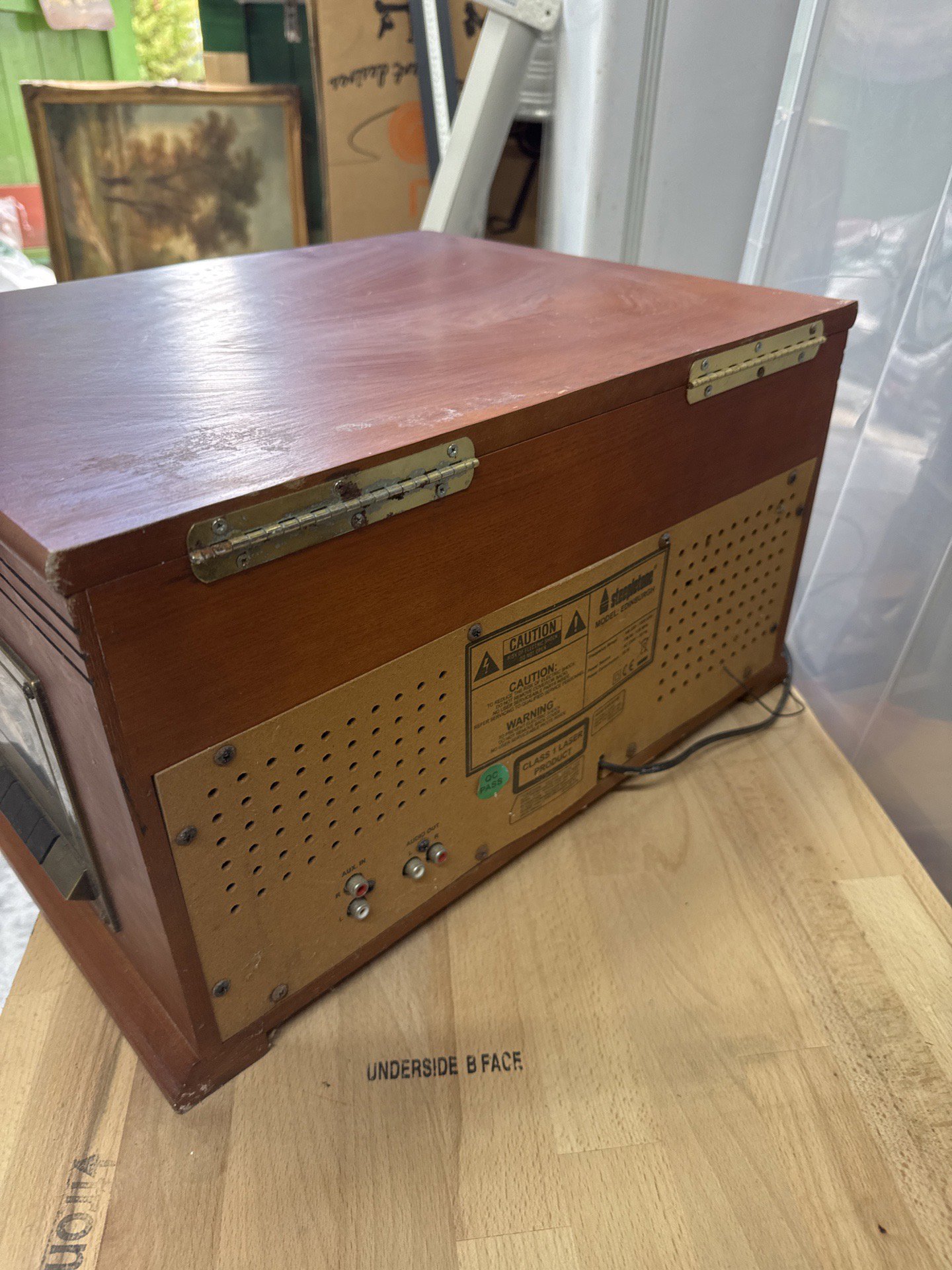 Steepletone Vintage Style Wooden Record Player with Cassette and Radio, Steepletone, One Size, Good condition — preloved on SilentSale®