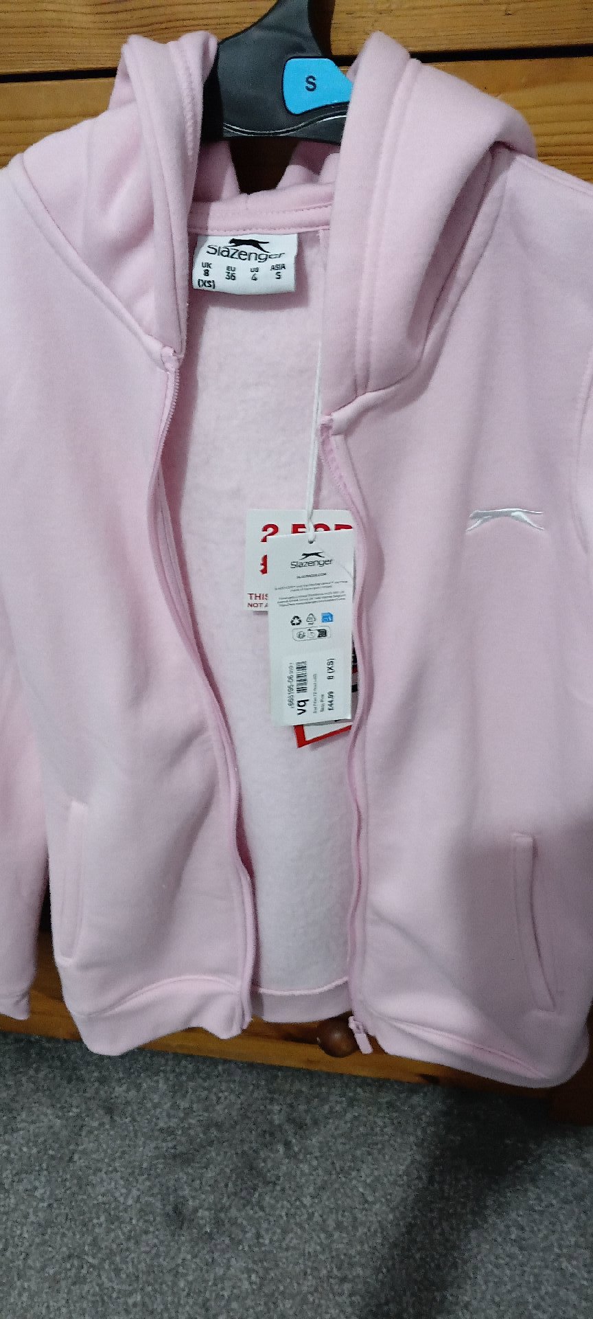 Slazenger Pink Fleece Zip Hoodie Jacket – UK 8 S, Slazenger, UK 8 S, New condition — preloved on SilentSale®