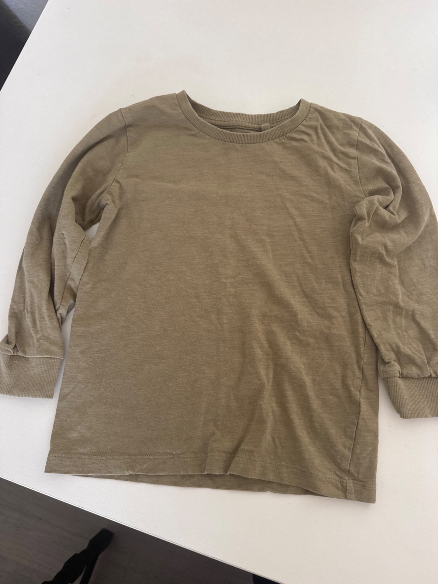 Khaki Long Sleeve T-Shirt, Next, 5-6 years, Good condition — preloved on SilentSale®