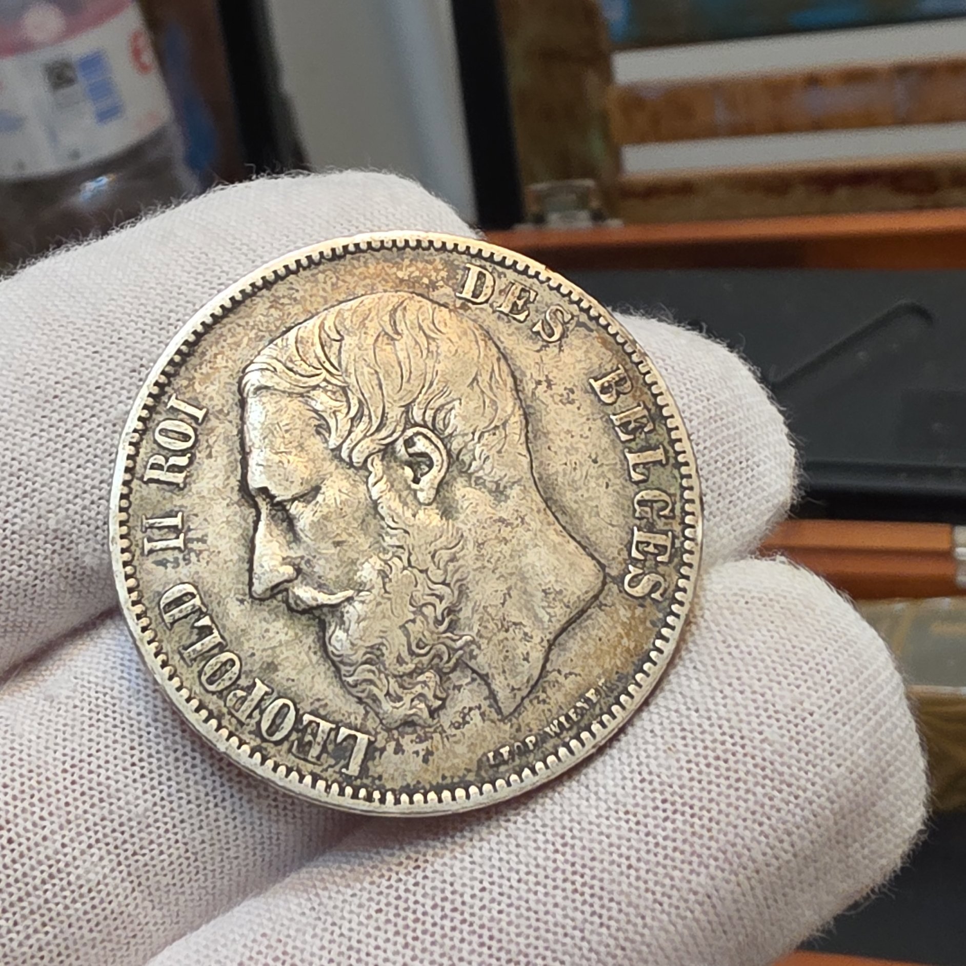 Belgium 5 Francs 1873 Leopold II Silver Coin In Very Fine/low EX Condition, Unbranded, Paperback, Excellent condition — preloved on SilentSale®