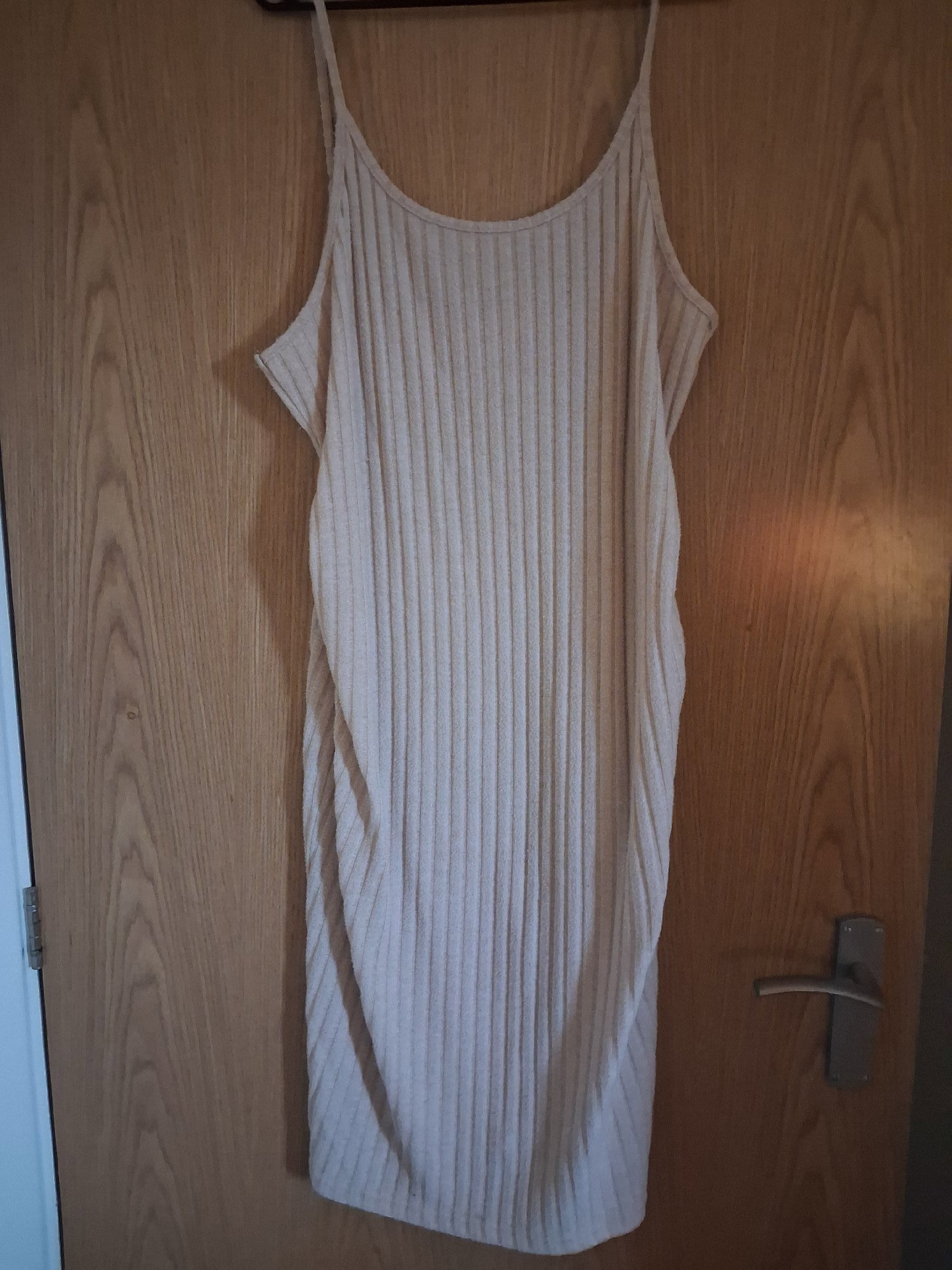Shein Beige Ribbed Midi Slip Dress – UK 14, Shein, 14, Excellent condition — preloved on SilentSale®