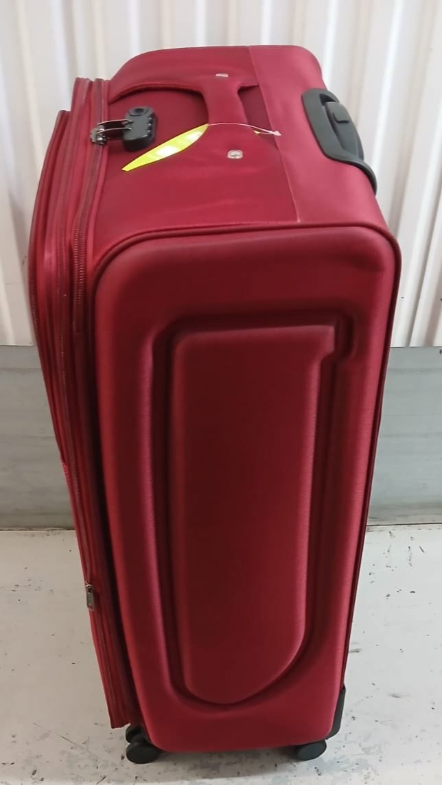 32 inches Red Soft Shell Suitcase with Wheels and Front Pocket, power action, Extra Large, New condition — preloved on SilentSale®