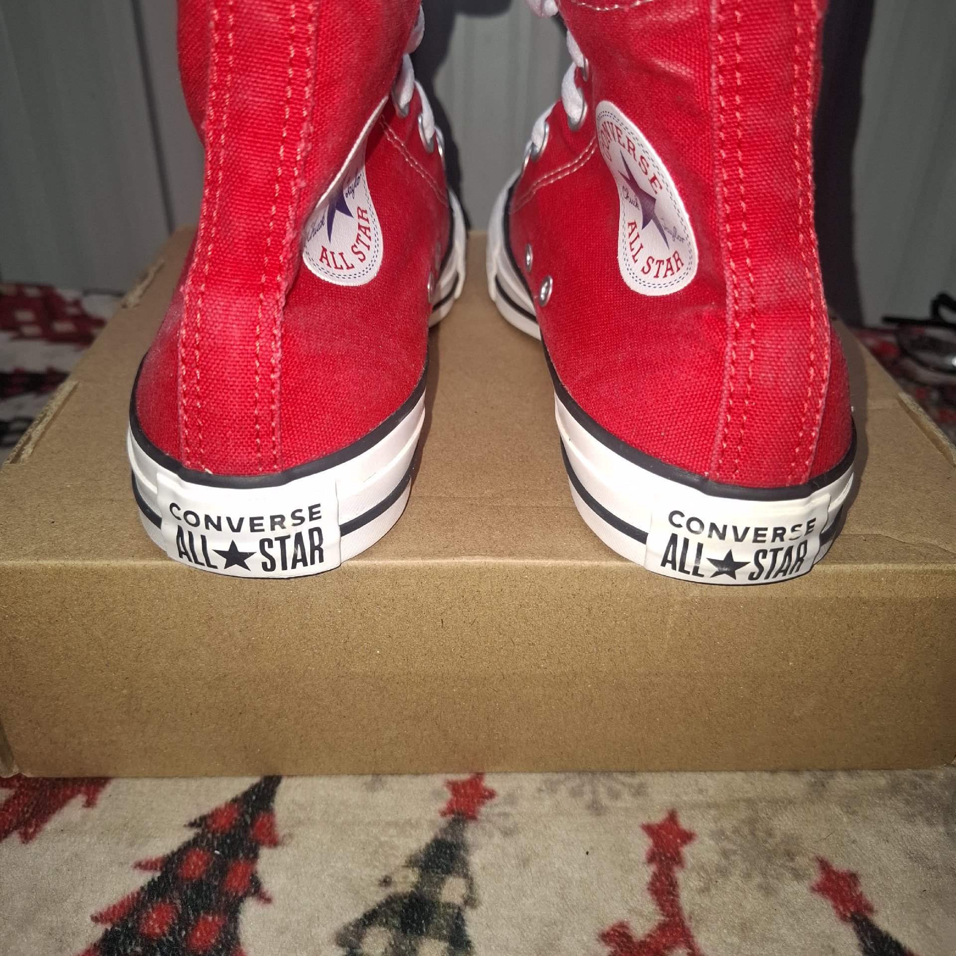 Converse Red High Top Canvas Trainers UK 4.5, Converse, 4.5, Excellent condition — preloved on SilentSale®