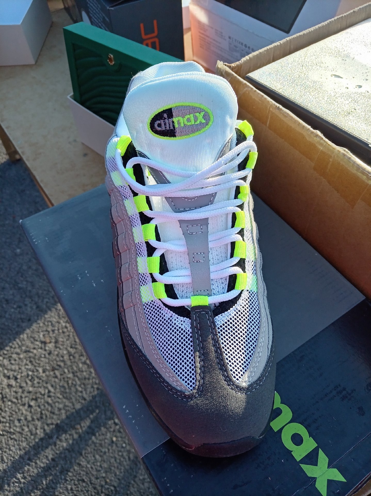 Nike Air Max 95 TT Dull Grey Black Fluorescent Green Trainers – UK 8.5, Nike, 8.5, New condition — preloved on SilentSale®