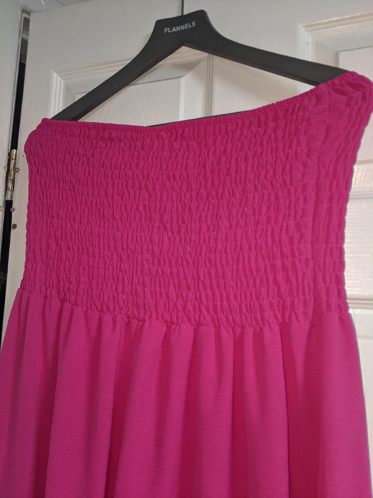 Pink Strapless Smocked Jumpsuit, made in Italy, L, Excellent condition — preloved on SilentSale®