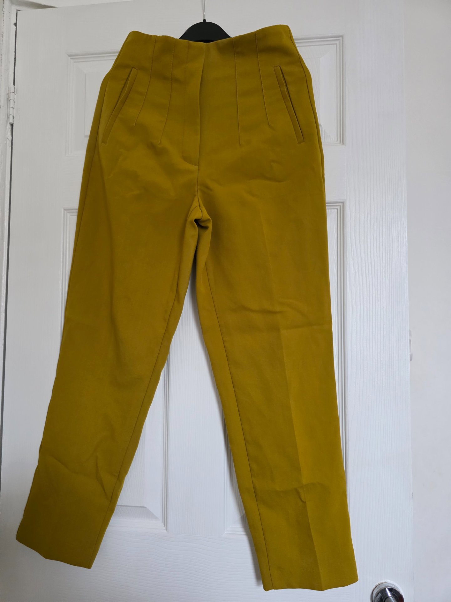 Zara Mustard High-Waisted Trousers – Size S, Zara, S, Excellent condition — preloved on SilentSale®