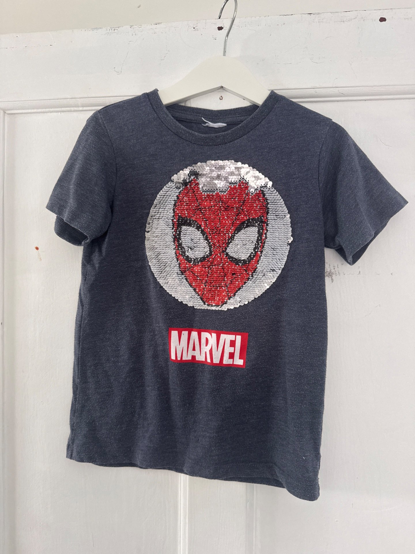 Marvel Spider-Man Sequin T-Shirt - Kids Size 8-9Y, Marvel, 8-9 years, Good condition — preloved on SilentSale®