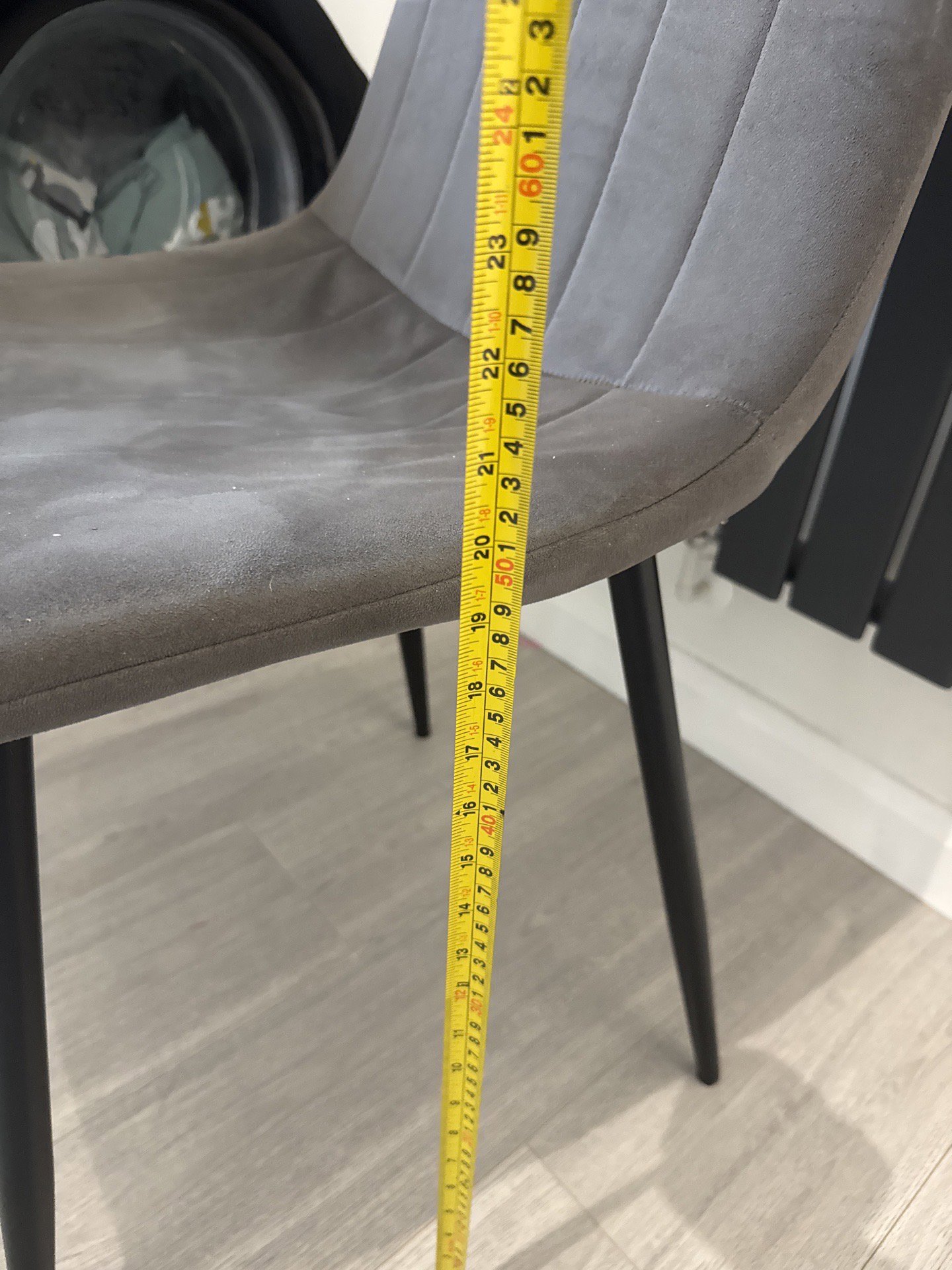 Set of 4 Grey Velvet Dining Chairs, Velvet, One Size, Good condition — preloved on SilentSale®