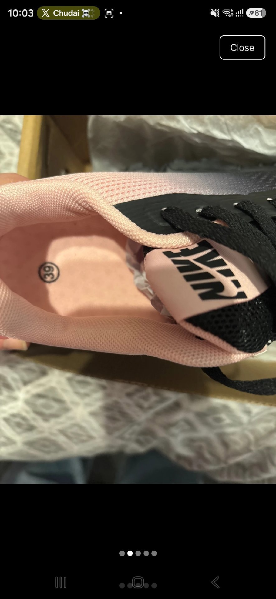 Nike Air Max Pink and Black Trainers, Nike, 6, New condition — preloved on SilentSale®